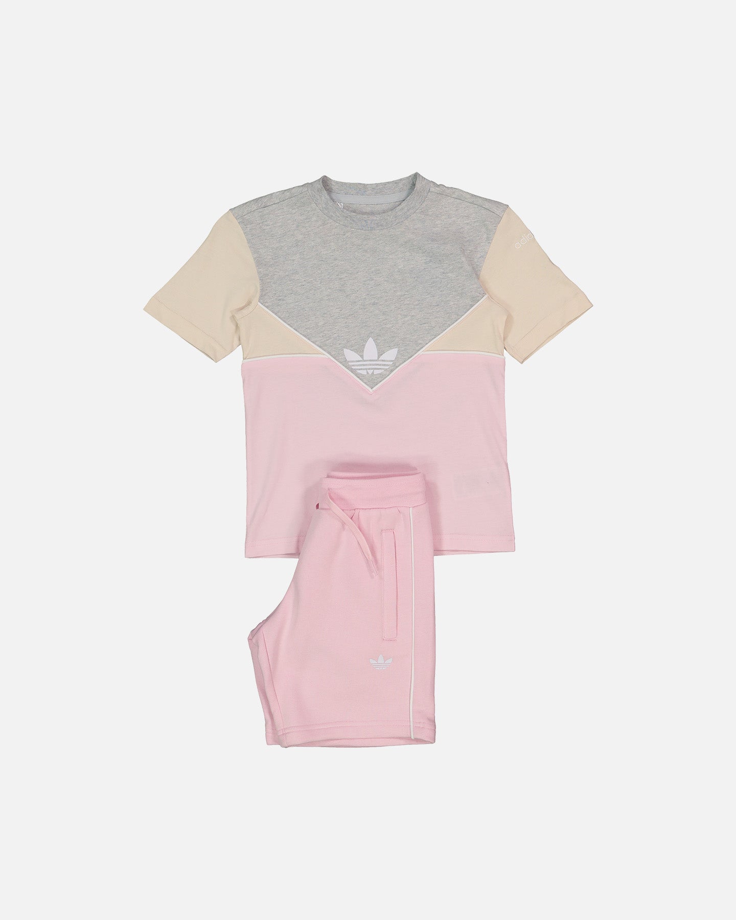 Adidas Kids' Adicolour Shorts and T-Shirt Set Clear Pink、mySite、zt4zffjzw
