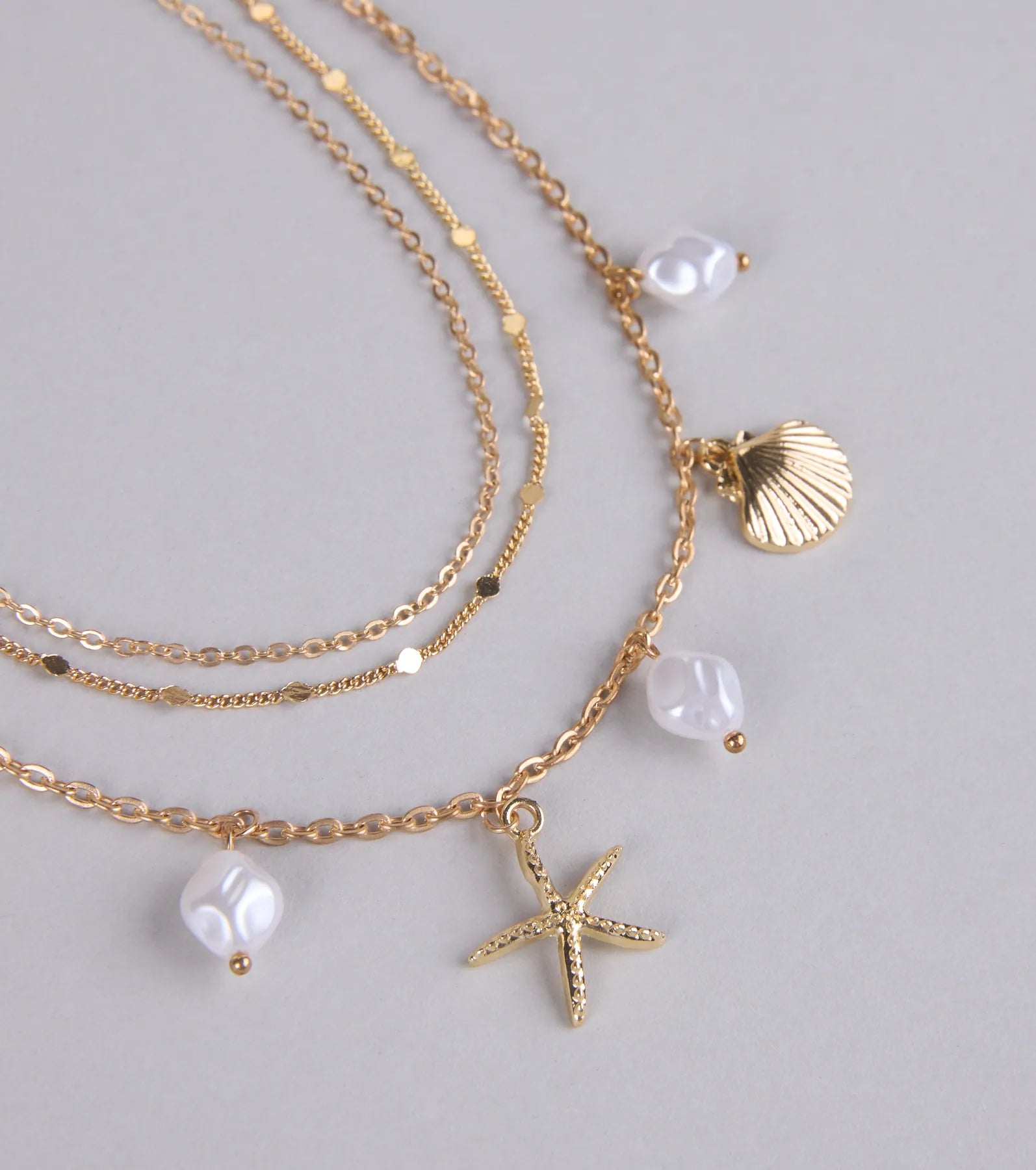 Mermaid Era Dainty Charm Necklace Set、mySite、justintrudeaud