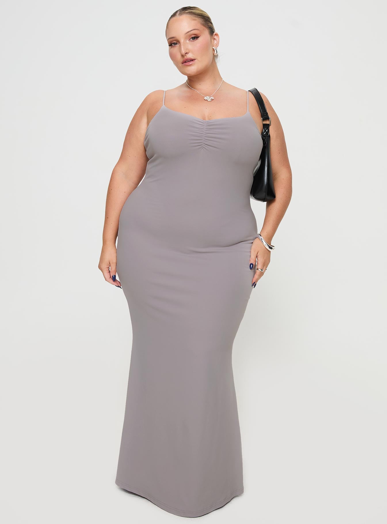 Arabellia Maxi Dress Grey Curve、mySite、solidvoid