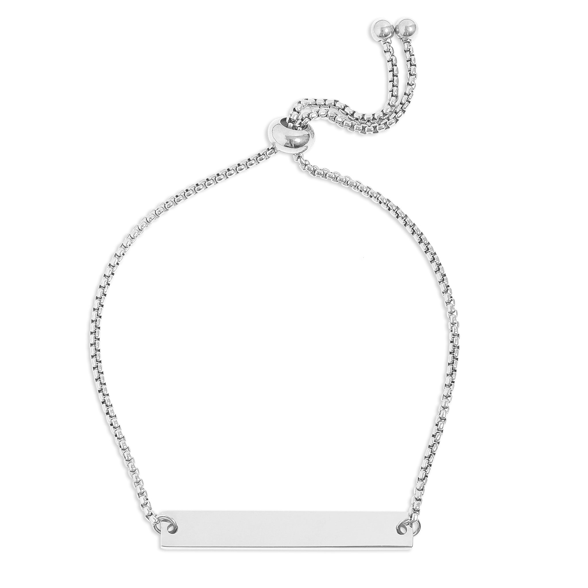 18K Gold PVD Stainless Steel Flat Adjustable Blank Bar Bracelet / SBB0129、mySite、dreamappss