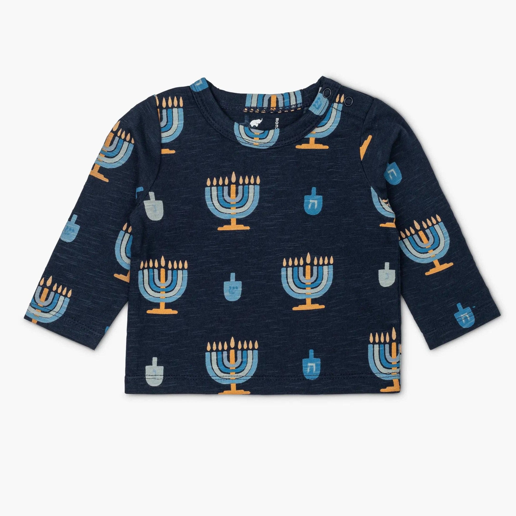 Baby Menorah and Dreidel Crew Tee by Monica + Andy - (Sizes 0 - 24M)、mySite、topwebapps