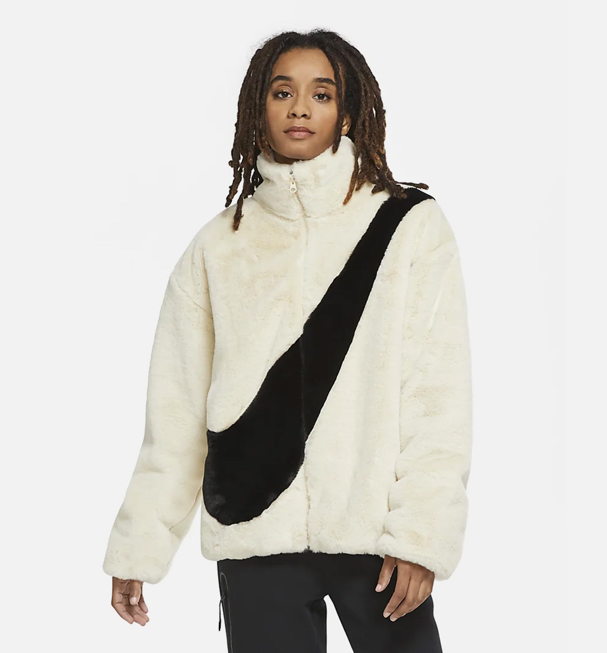 Sportswear Plush Womens Jacket - Sail/Black、mySite、dreamappss