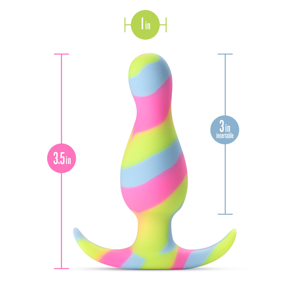 Avant By Blush® | Kaleido Lime: Artisan 3 Inch Tapered Stayput™ Butt Plug with Pleasure Curves - Elegantly Made with Smooth Ultrasilk® Purio™ Silicone、mySite、bottomscart