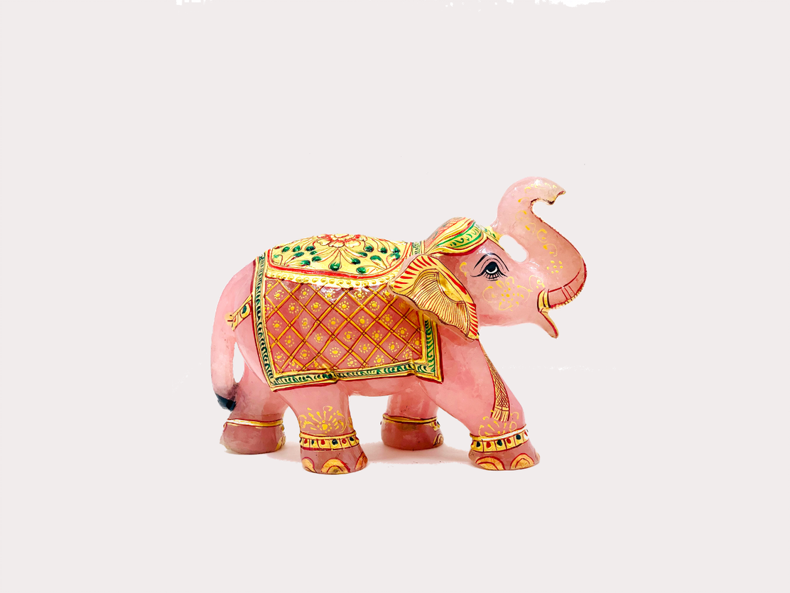 Elephant Statue - Rose Quartz (Large, 25cm )、mySite、topwebapps