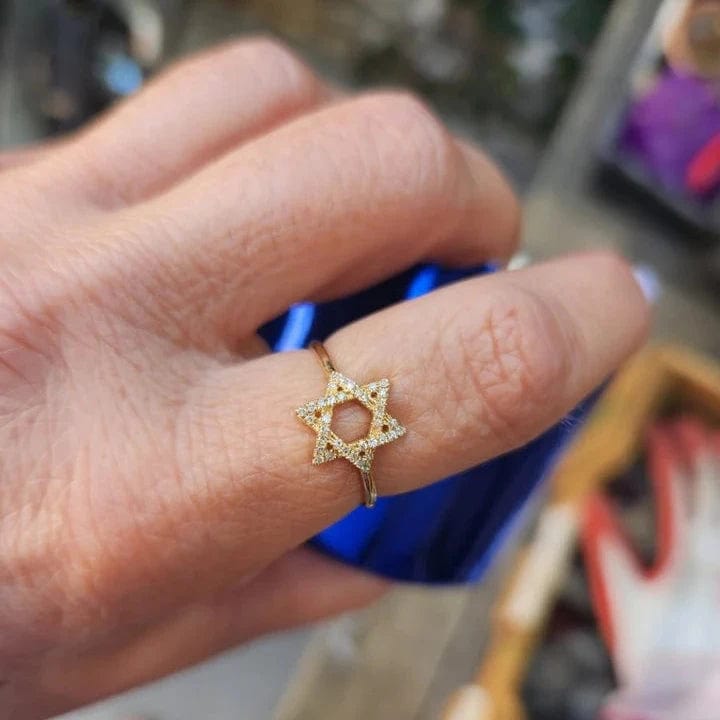 Star of David Diamond Ring - 14k Yellow, White or Rose Gold、mySite、topwebapps