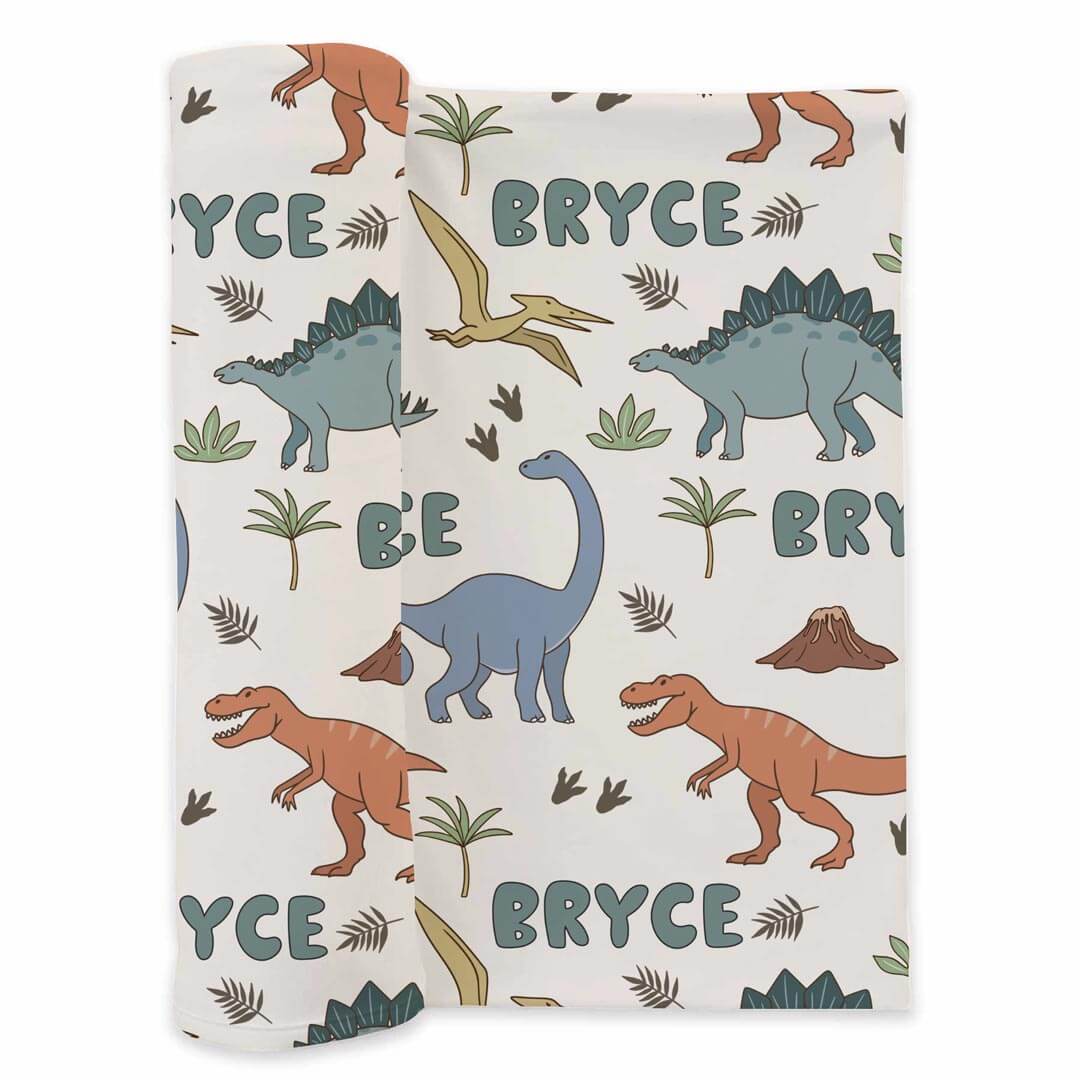  Dino Dude Personalized Swaddle Blanket、mySite、layawaytickets