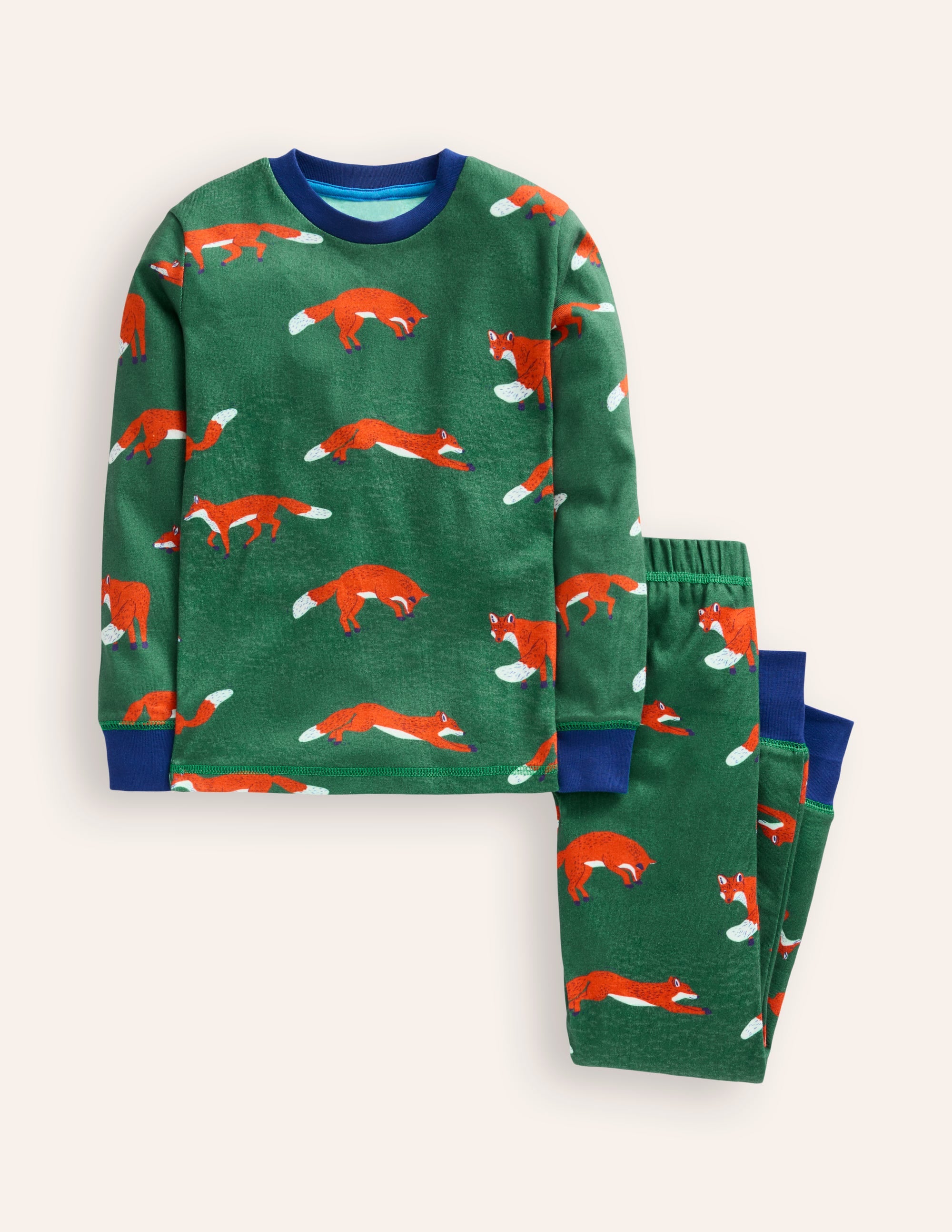  Snug Long John Pyjamas-Jewel Green Foxes、mySite、ashleygrahame