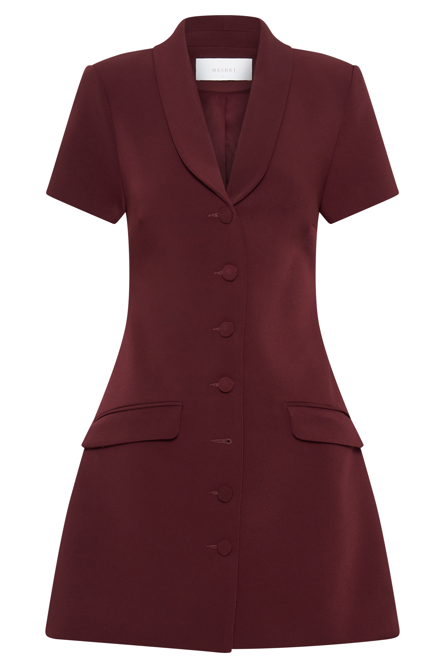 Paolina Collared Suiting Mini Dress - Plum、mySite、solidvoid