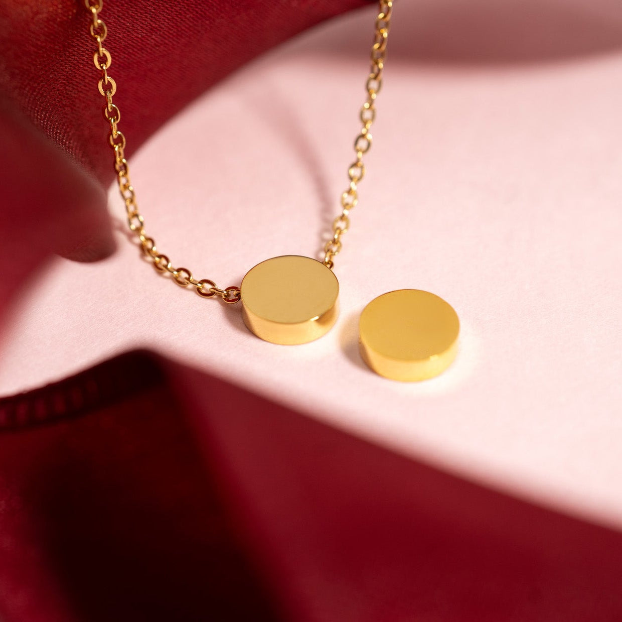 18K Gold PVD Stainless Steel Mini Circle Necklace / SBB0344、mySite、dreamappss