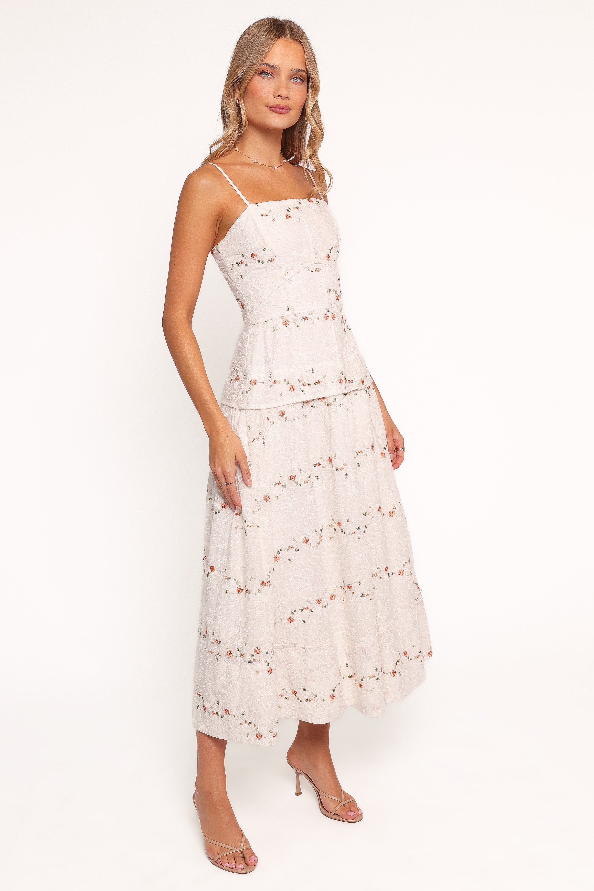  Eleanora Midi Dress - White Floral、mySite、sugarbowlscore