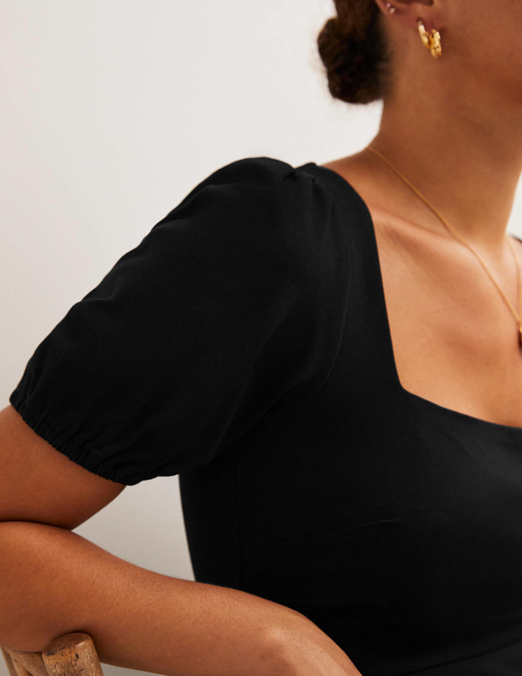  Short Sleeve Jersey Midi Dress-Black、mySite、ashleygrahame