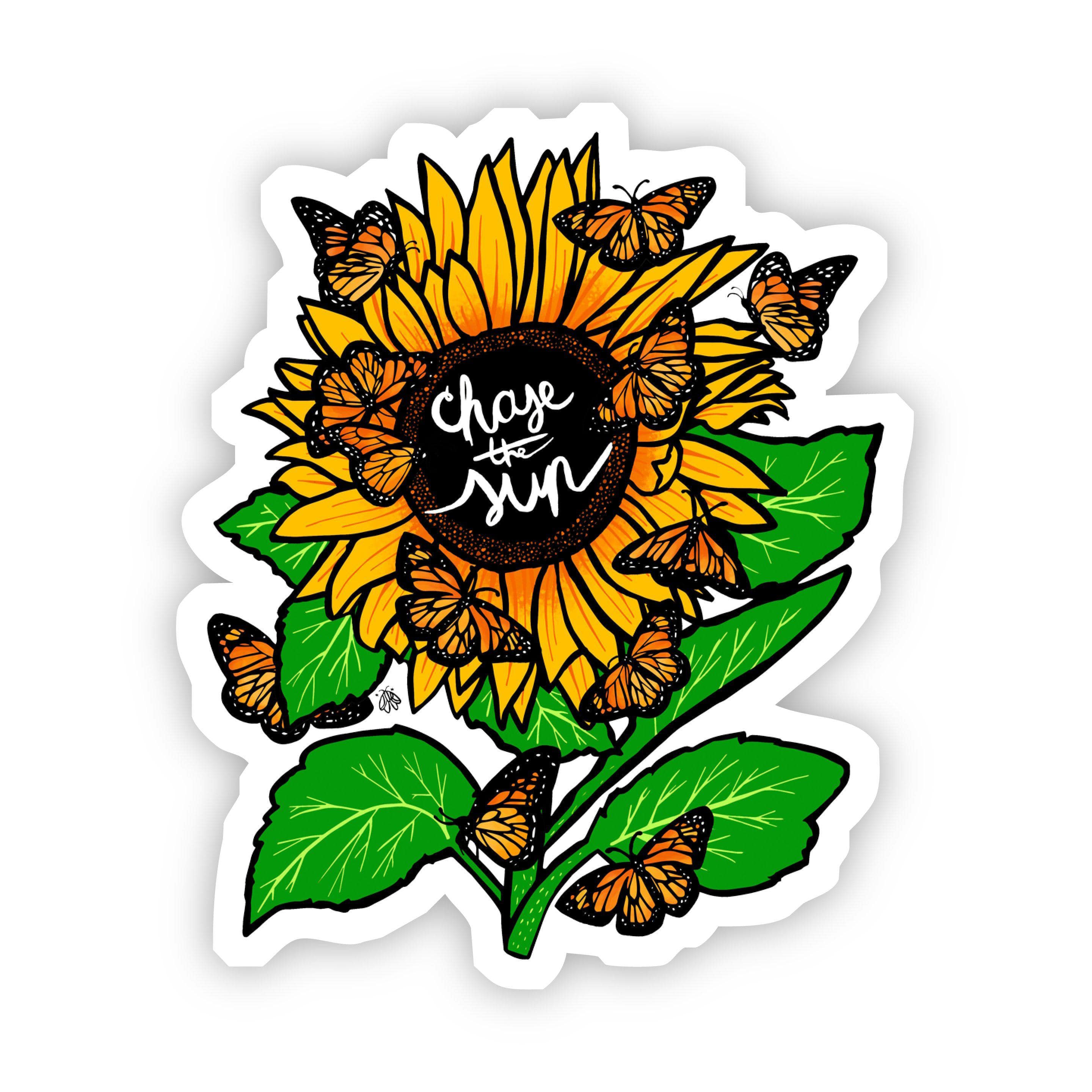  Chase the Sun Butterfly Sunflower Sticker、mySite、elrpsem3k