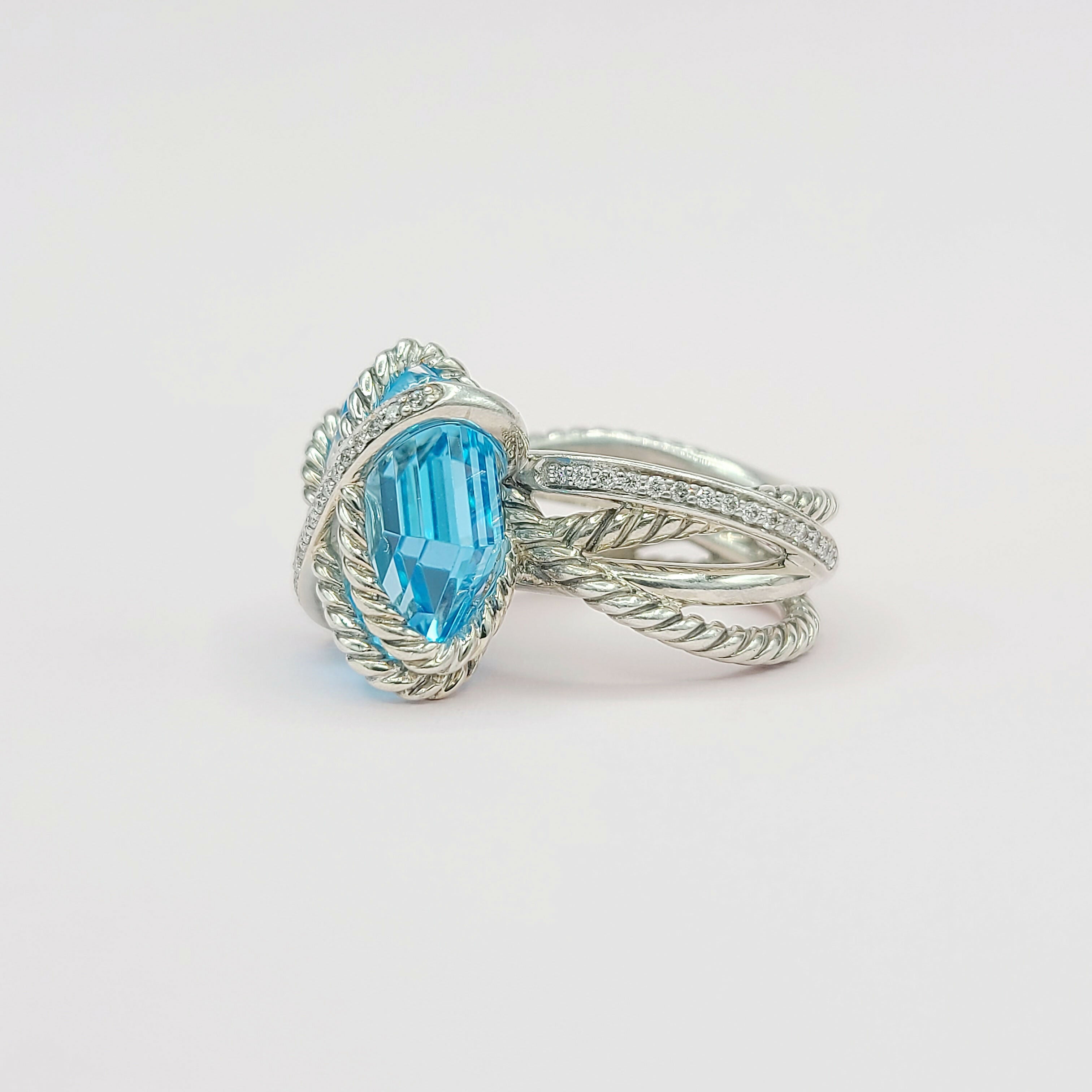 David Yurman Cable Wrap Ring 鈥?Blue Topaz & Diamond、mySite、hinf8tx79