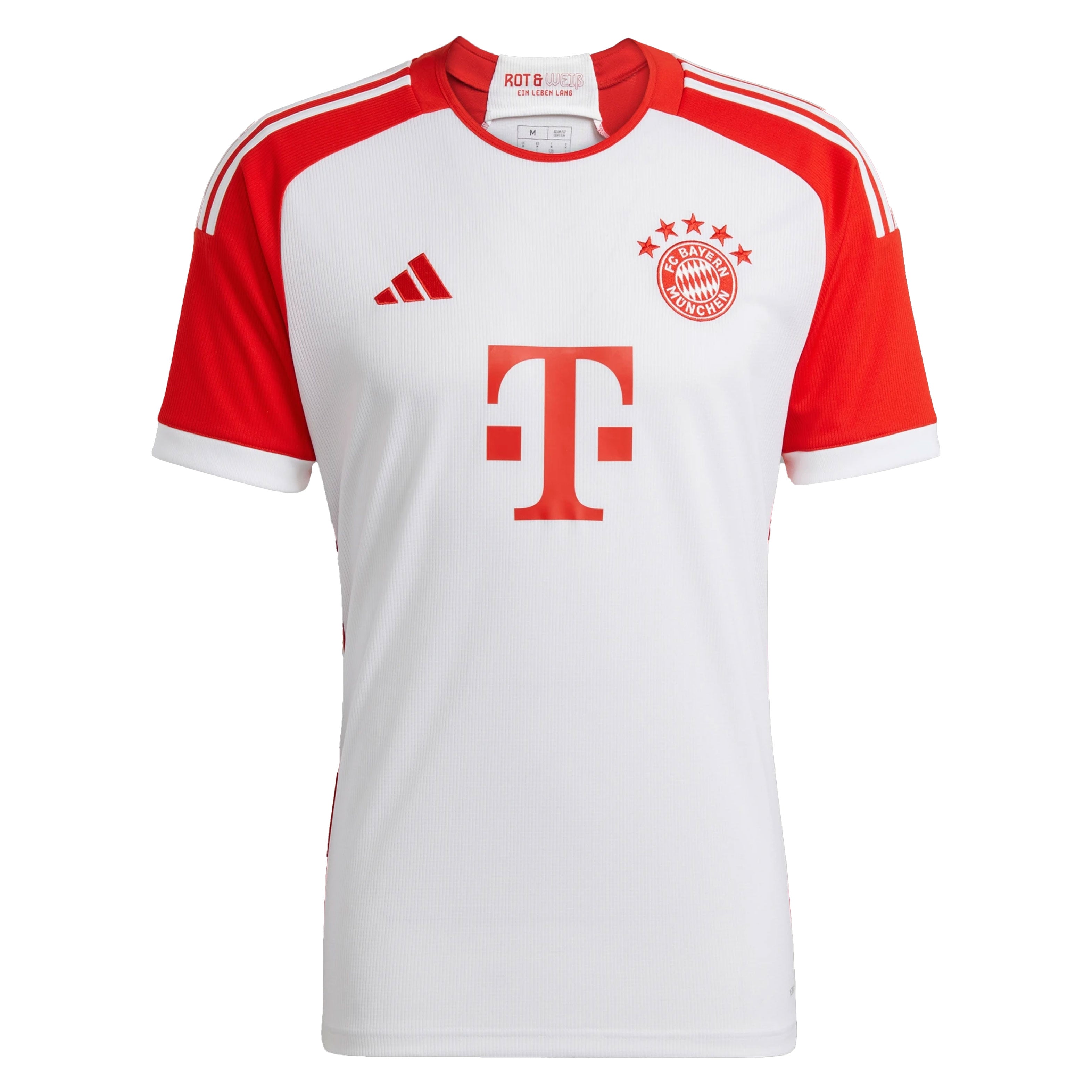 adidas Men's FC Bayern Munich 2023/24 Home Jersey White/Red、mySite、noshort