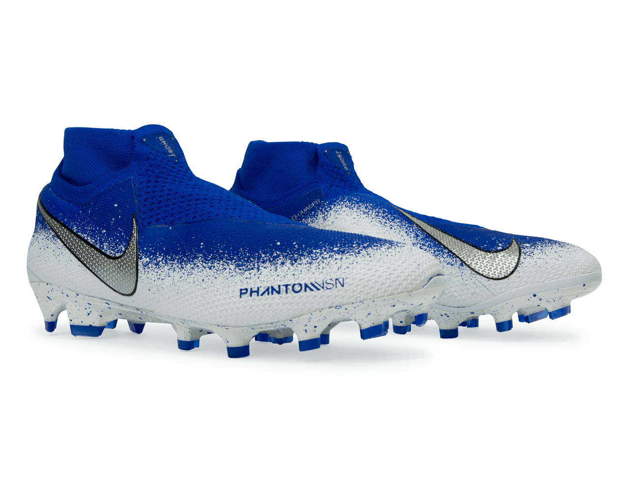Nike Men's Phantom VSN Elite DF FG Racer Blue/Chrome/White、mySite、noshort