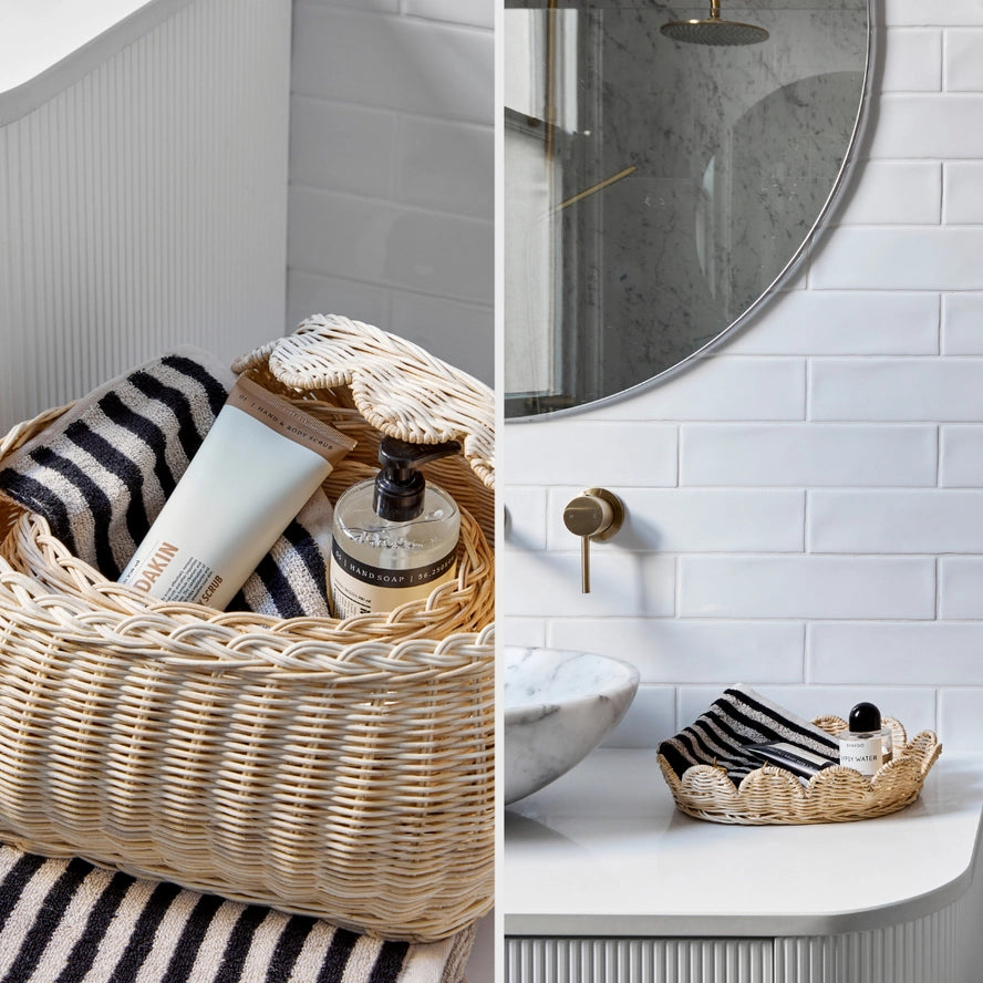  Flora Rattan Scallop Basket Set、mySite、elrpsem3k