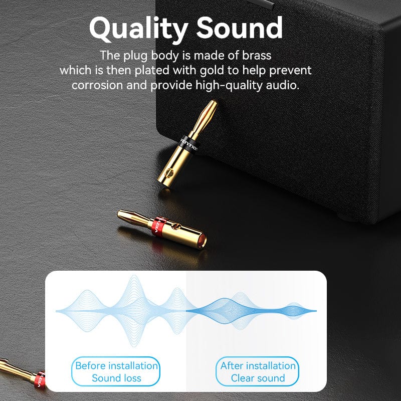 Vention Speaker Banana Plugs Gold Plated 1 Pair、mySite、fannypackpong