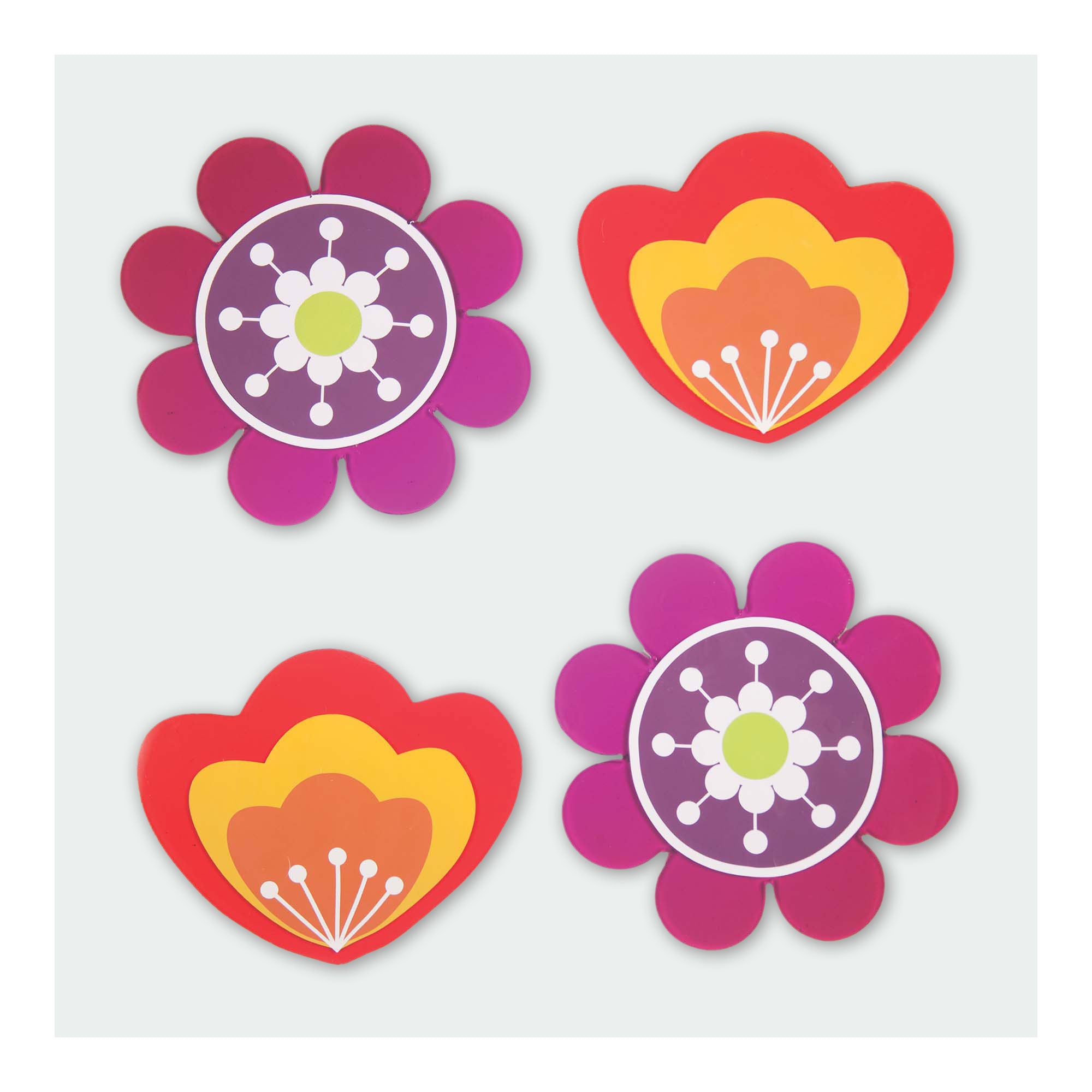  Retro Flowers GelGems Window Clings (Large Bag)、mySite、ghnorth