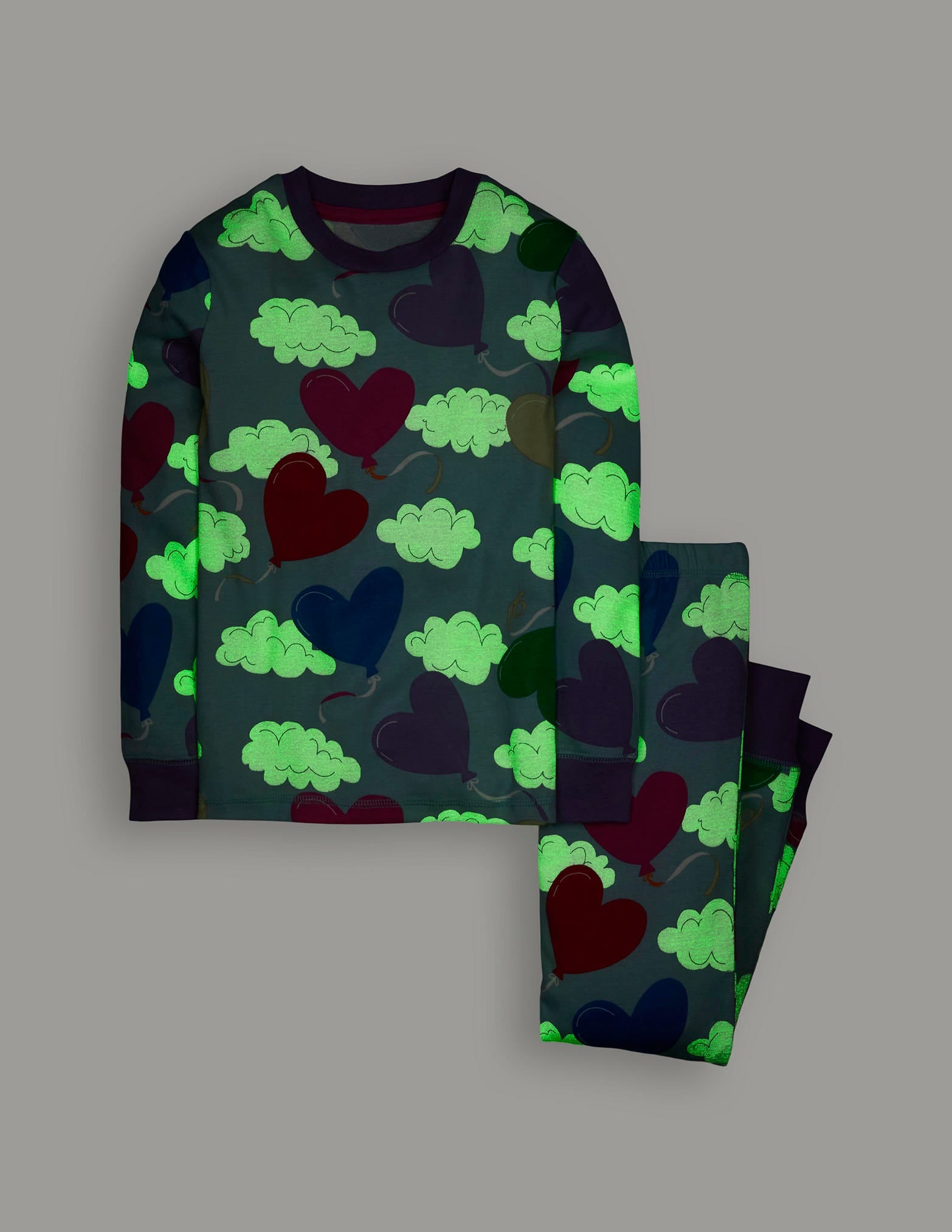  Snug Glow-In-The-Dark Pyjamas-Misty Blue Balloon Sky、mySite、ashleygrahame