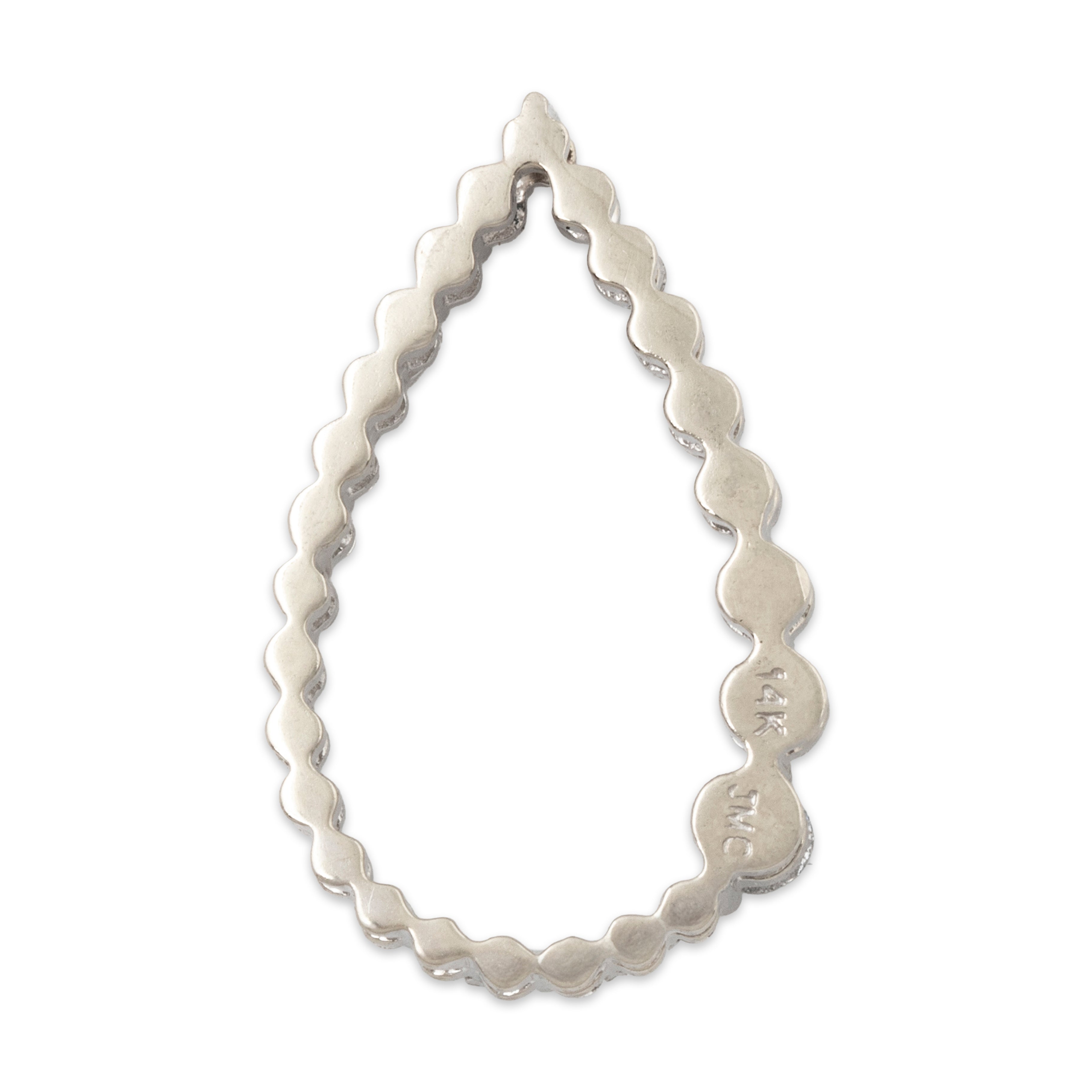 Vintage 14k White Gold .50cttw Diamond Graduated Teardrop Pendant、mySite、hinf8tx79