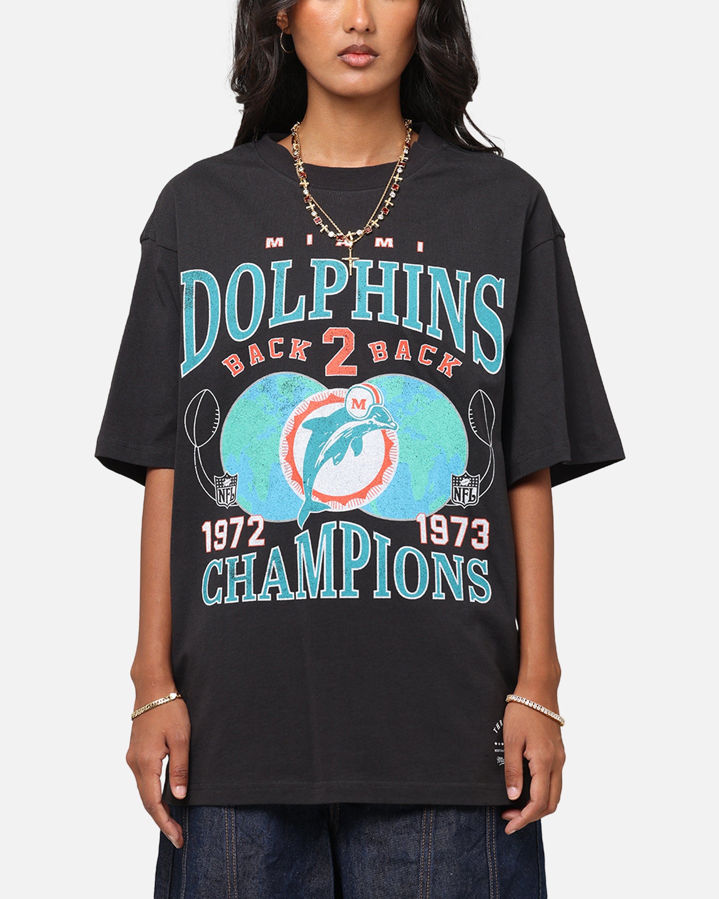 Mitchell & Ness Miami Dolphins Pinnacle T-Shirt Faded Black、mySite、zt4zffjzw