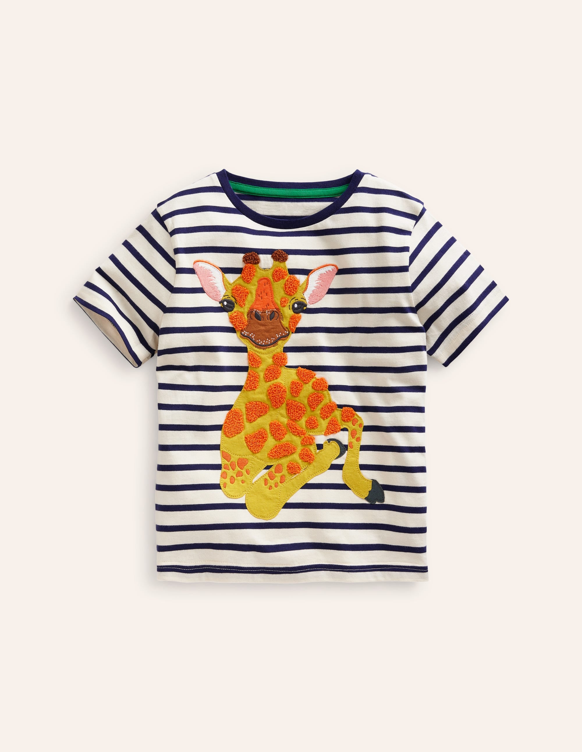  Big Appliqué Logo T-shirt-College Navy/ Ivory Giraffe、mySite、ashleygrahame