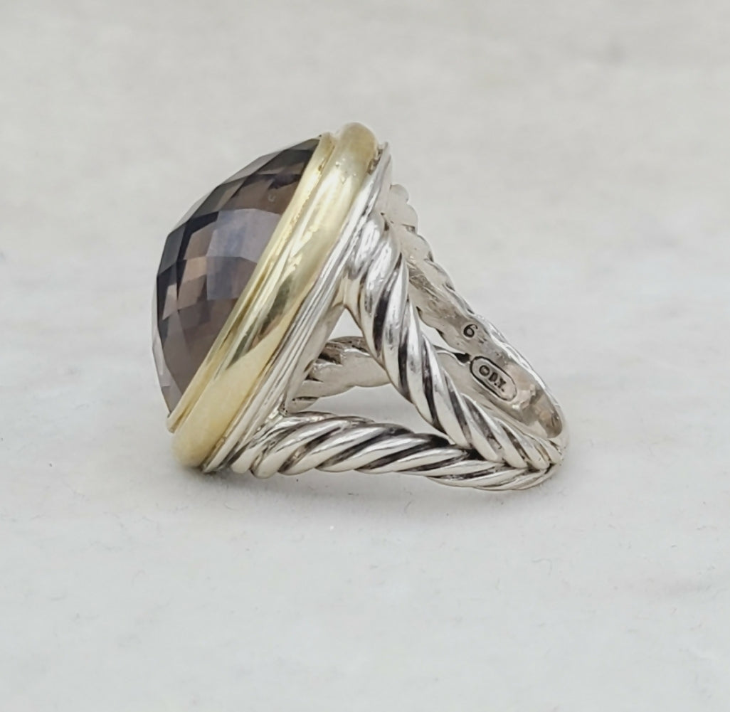 David Yurman Signature Oval Ring 鈥?Smoky Quartz & Gold、mySite、hinf8tx79
