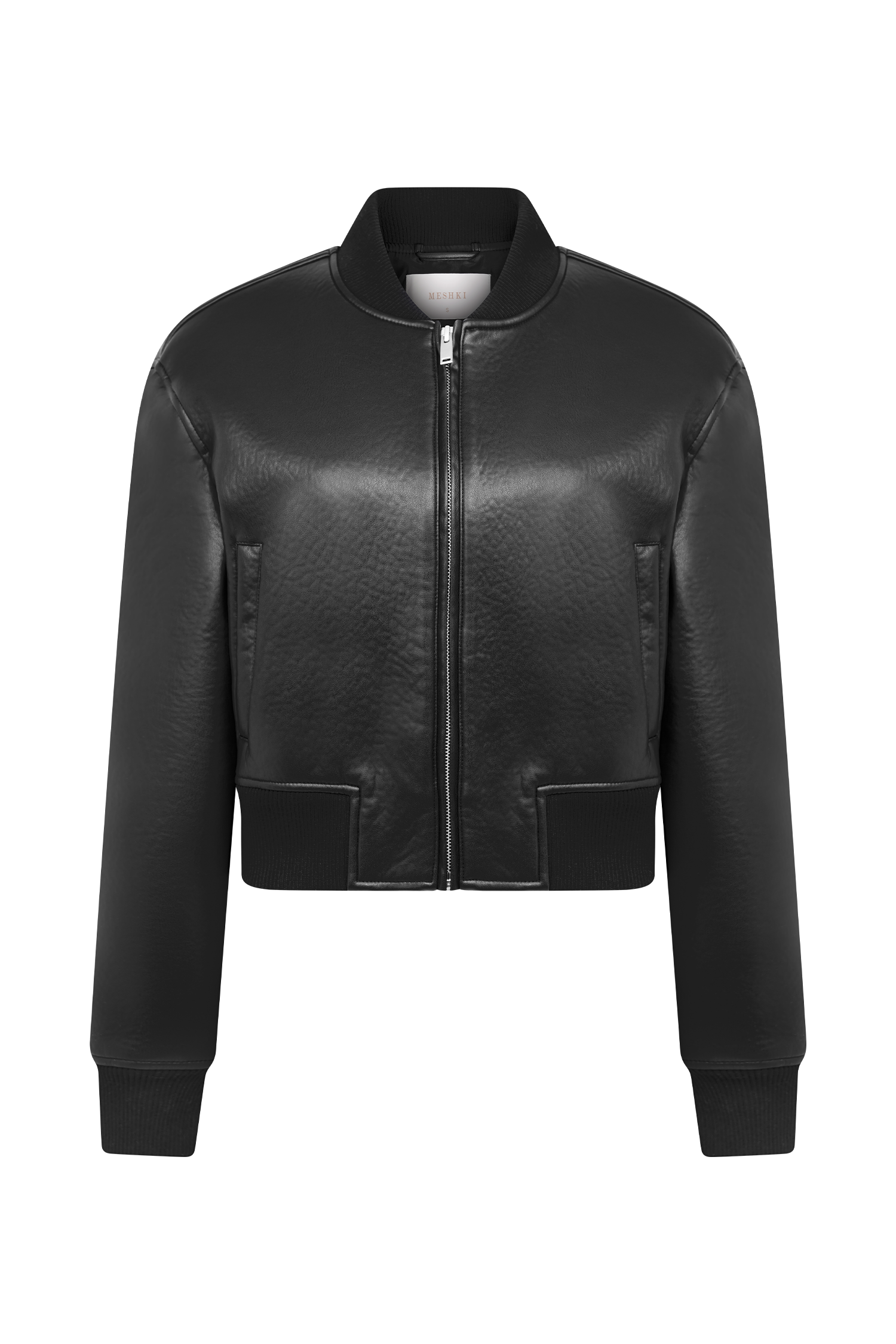 Codi Faux Leather Bomber Jacket - Black、mySite、solidvoid
