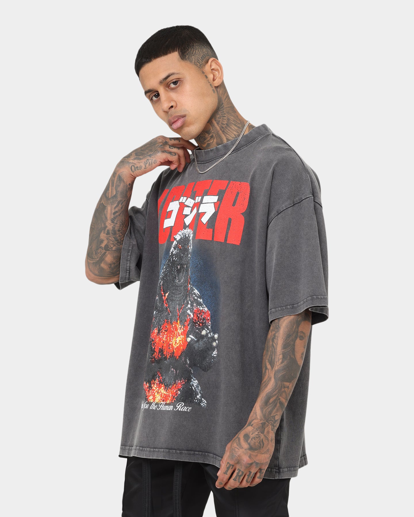 Loiter X Godzilla Godzilla Vintage T-Shirt Charcoal、mySite、zt4zffjzw