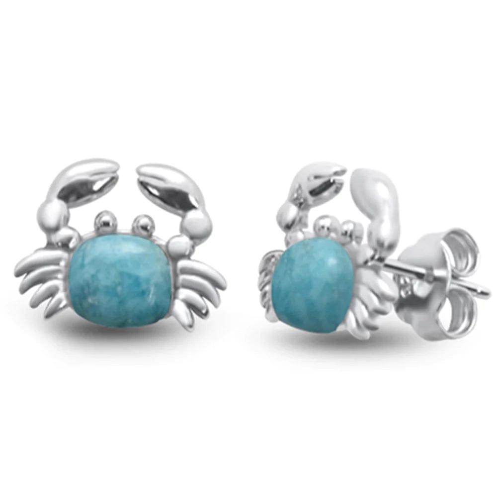 Larimar Sterling Silver Crab Earrings and Opal Rings、mySite、g9winljtr