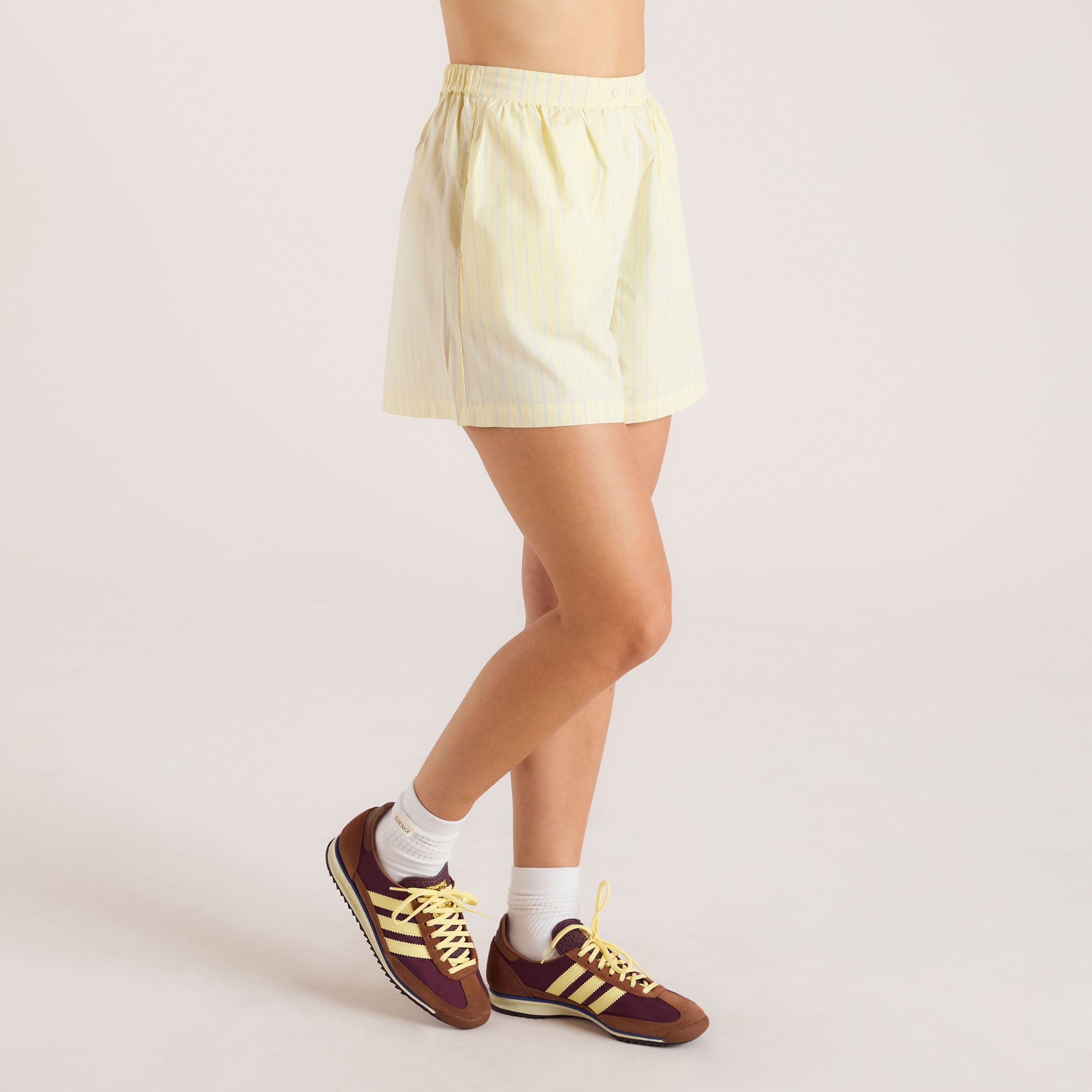 Striped Cotton Shorts - Yellow、mySite、bengalsvssteelers