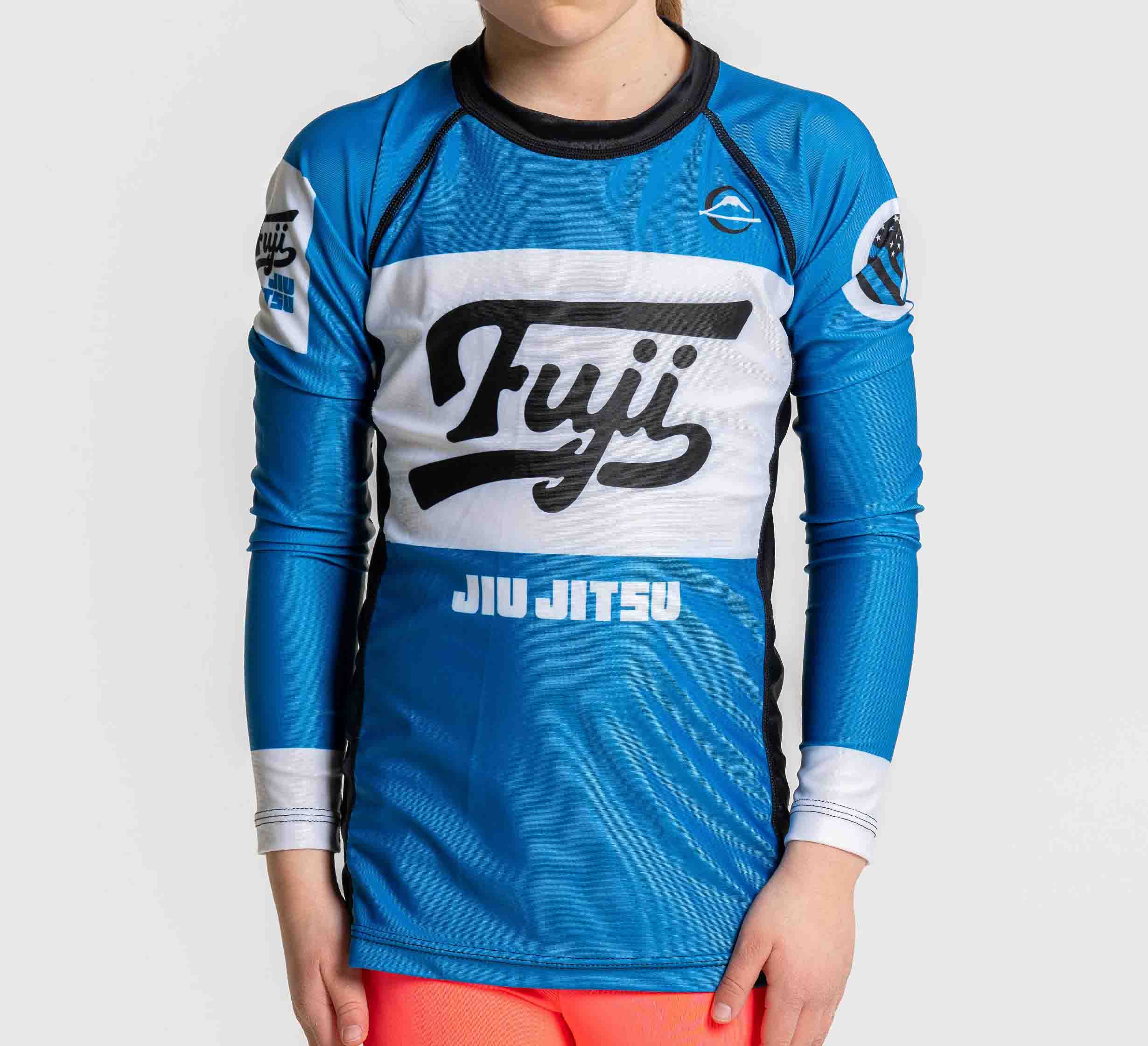 Kids Jiu Jitsu Script Flex Lite Long Sleeve Rashguard Blue、mySite、gigharbornorthrealestate