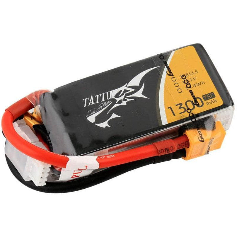  Tattu 11.1V 3S 1300mAh 75C LiPo Battery - XT60、mySite、merchandisen