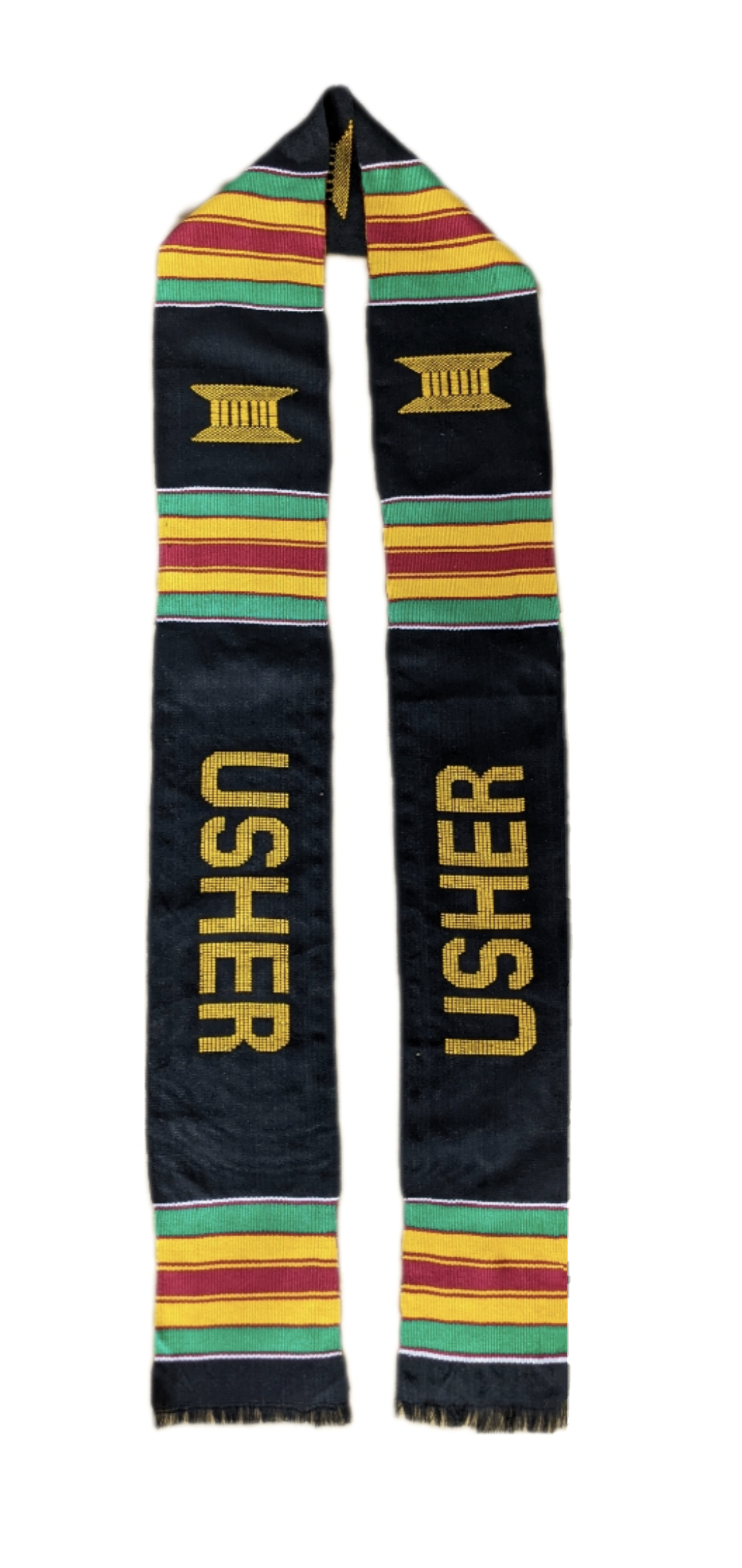 Usher Kente Cloth Stole/Sash Black-DP1549DF、mySite、solidvoid