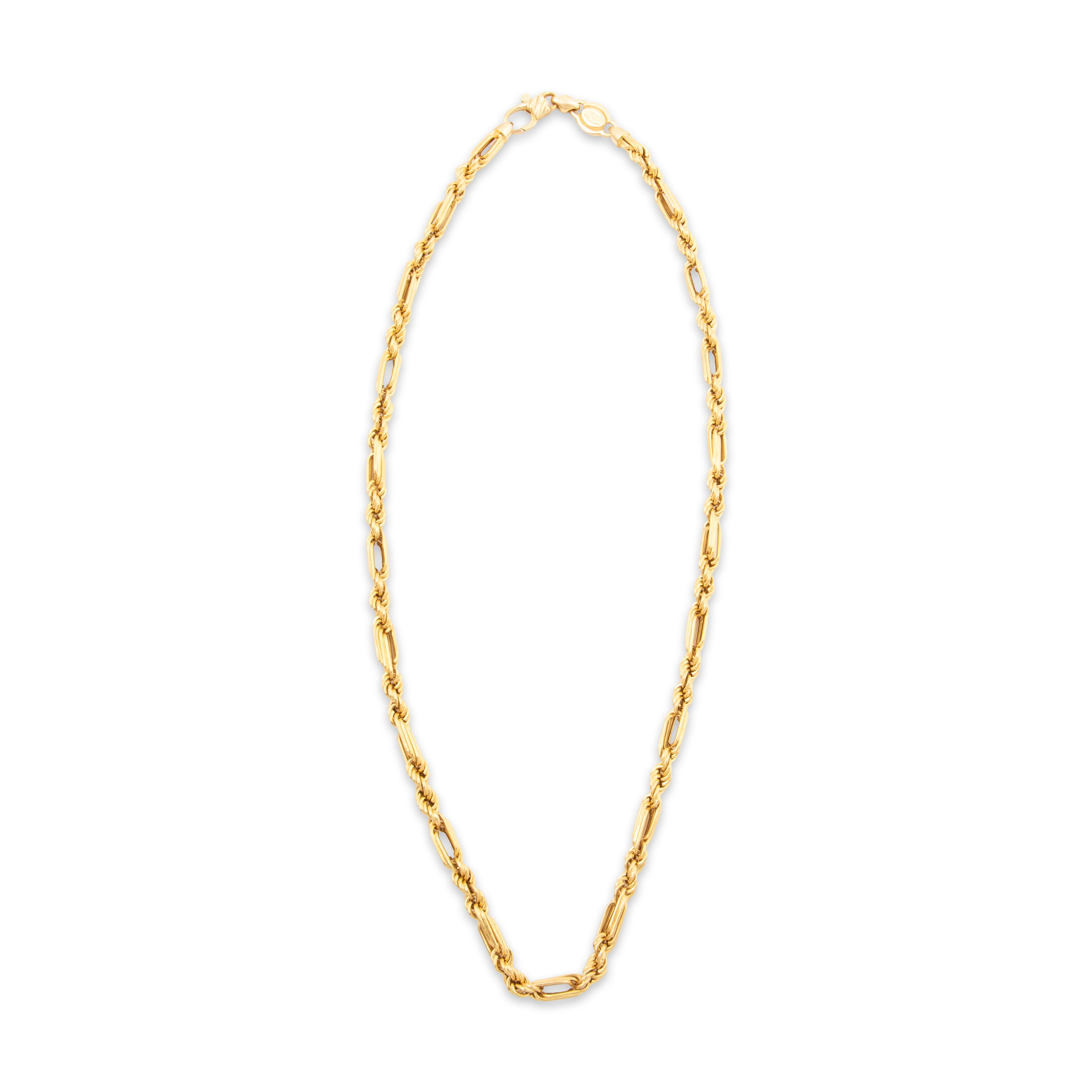 Vintage Italian 14k Yellow Gold Unique Rope Chain Necklace 18、mySite、hinf8tx79