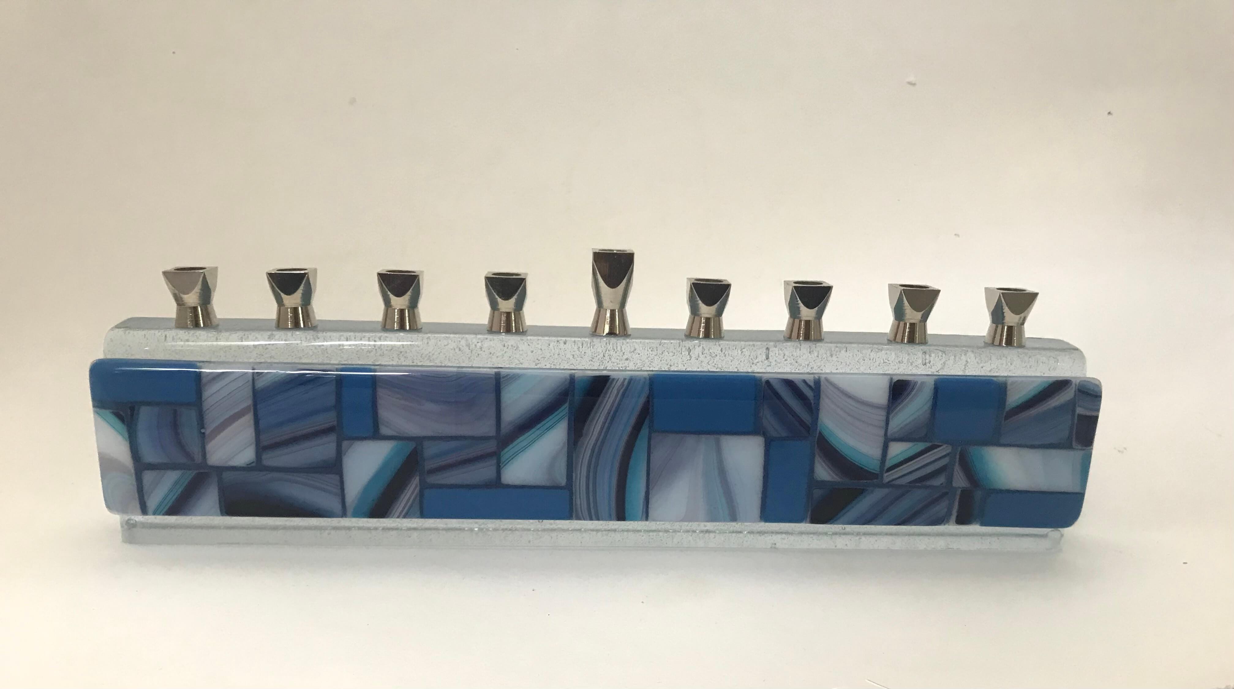 Shades of Blue Handmade Glass Menorah、mySite、topwebapps