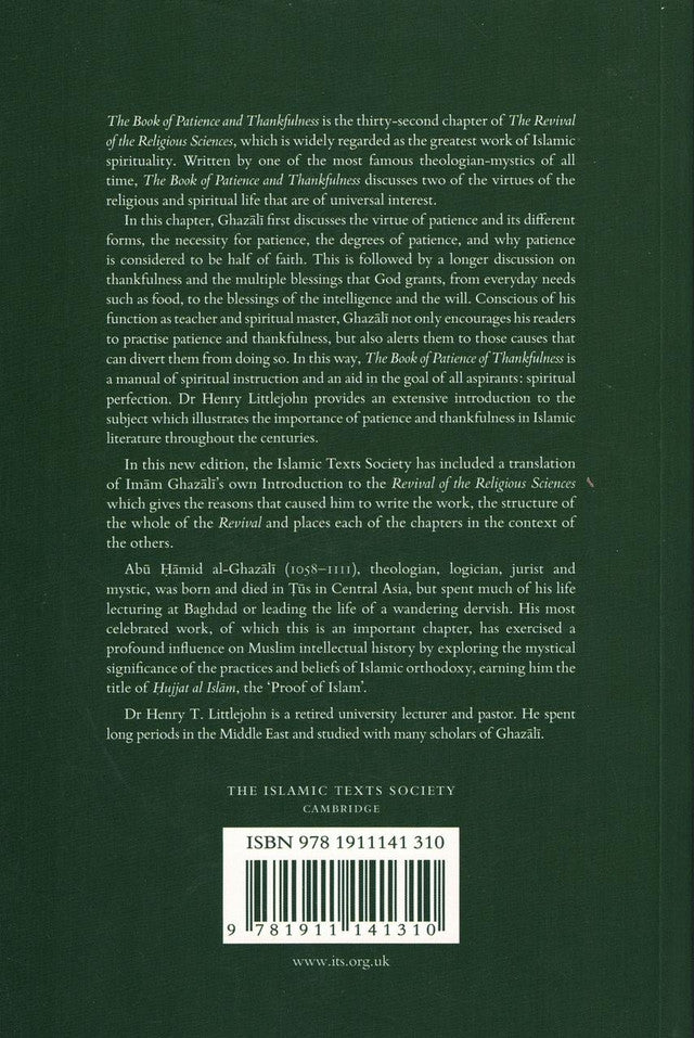 Al-Ghazali on Patience and Thankfulness: Book XXXII of the Revival of the Religious Sciences、mySite、topwebapps