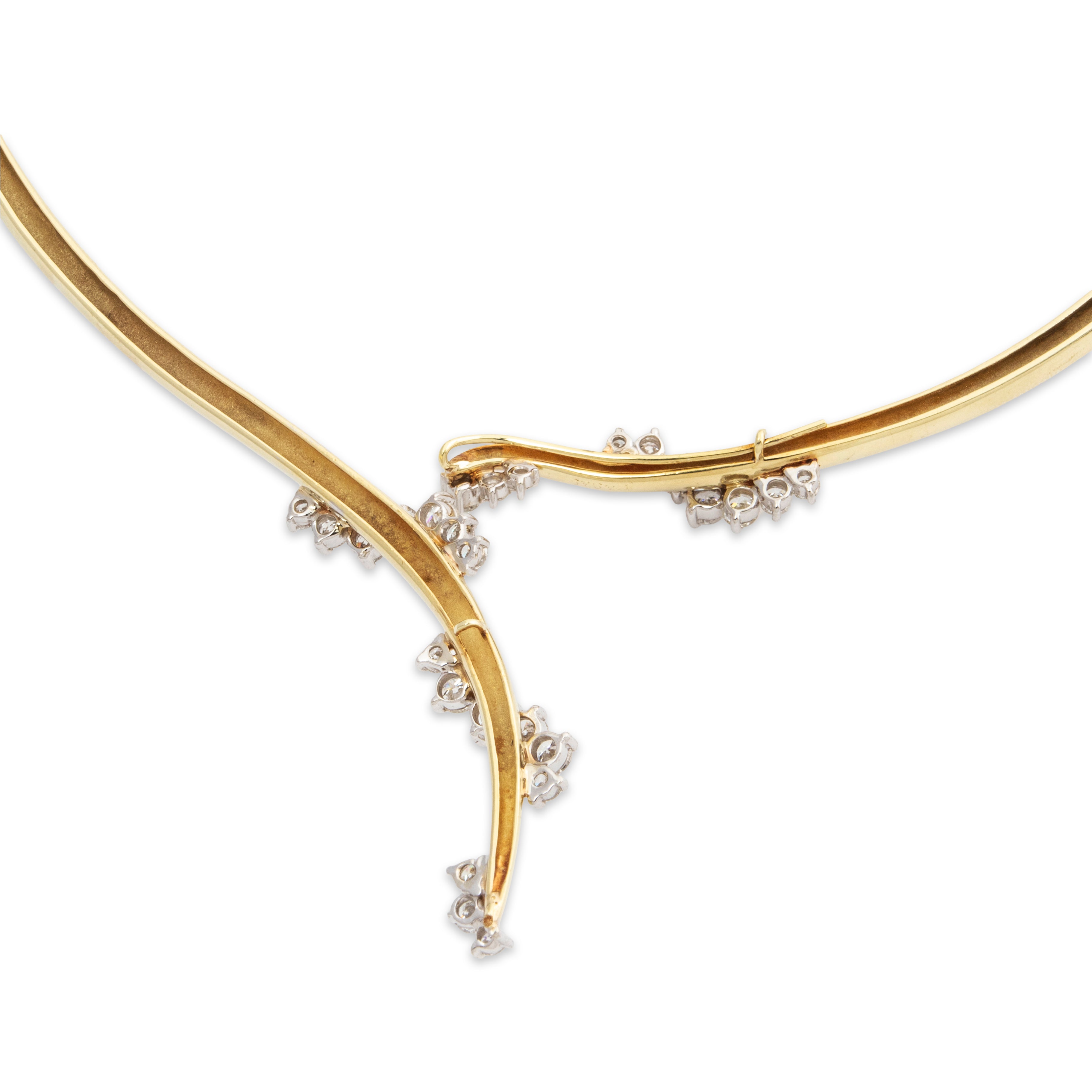 Vintage 14k Yellow Gold 1.84cttw Diamond Glittering Collar Necklace 14.5、mySite、hinf8tx79
