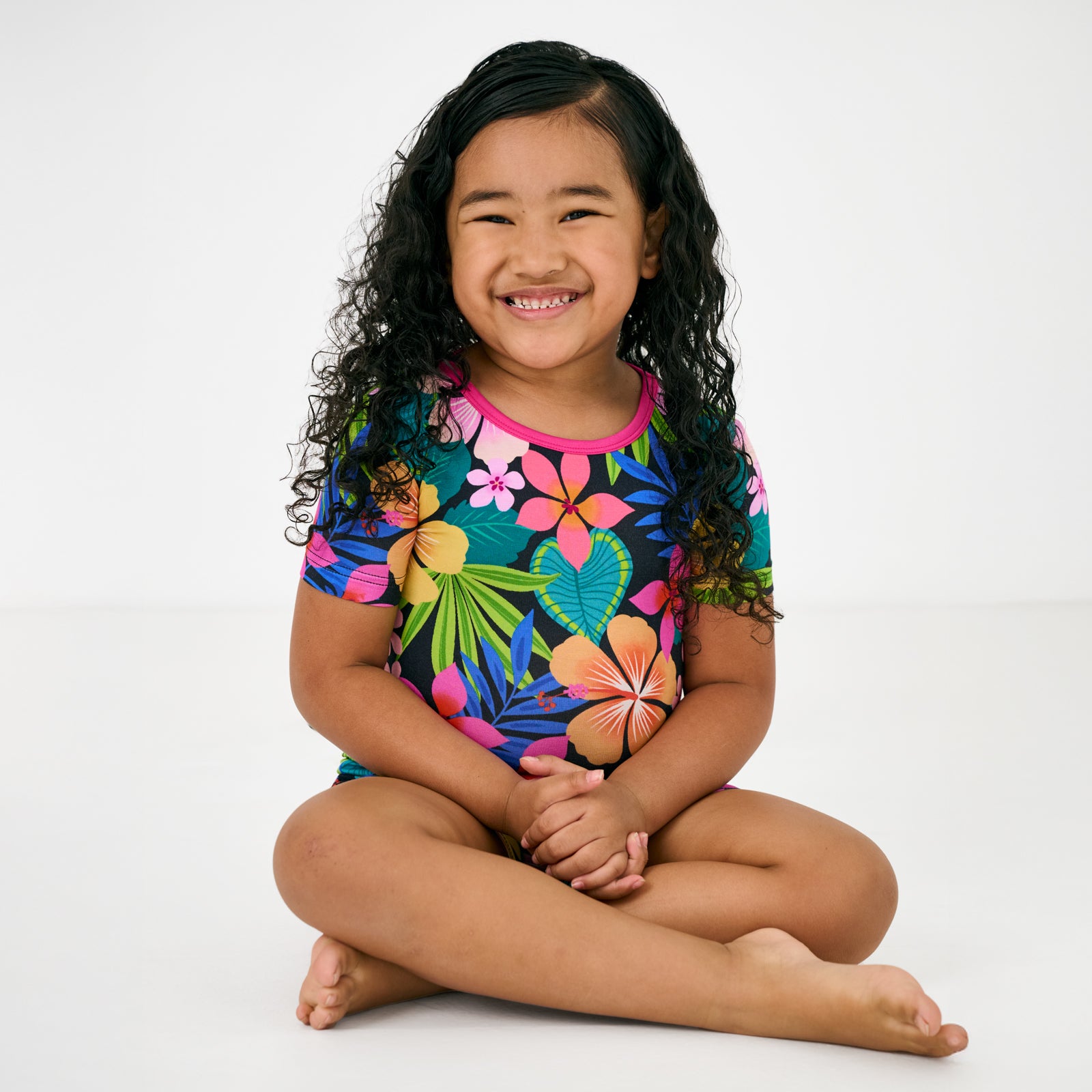  Jungle Blooms Two-Piece Short Sleeve & Shorts Pajama Set、mySite、layawaytickets