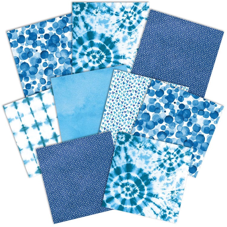 Blue Colorways Pattern 12 x 12 Scrapbook Paper Set、mySite、ghnorth