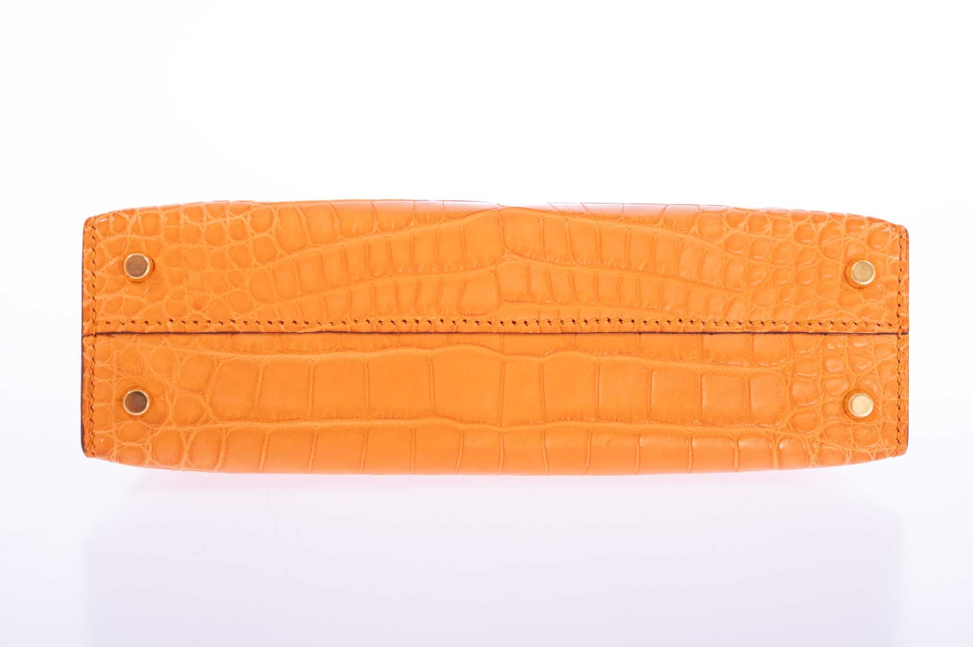 Hermès Kelly 20 Mini II Sellier Apricot Matte Alligator Gold Hardware、mySite、garminoutage.com