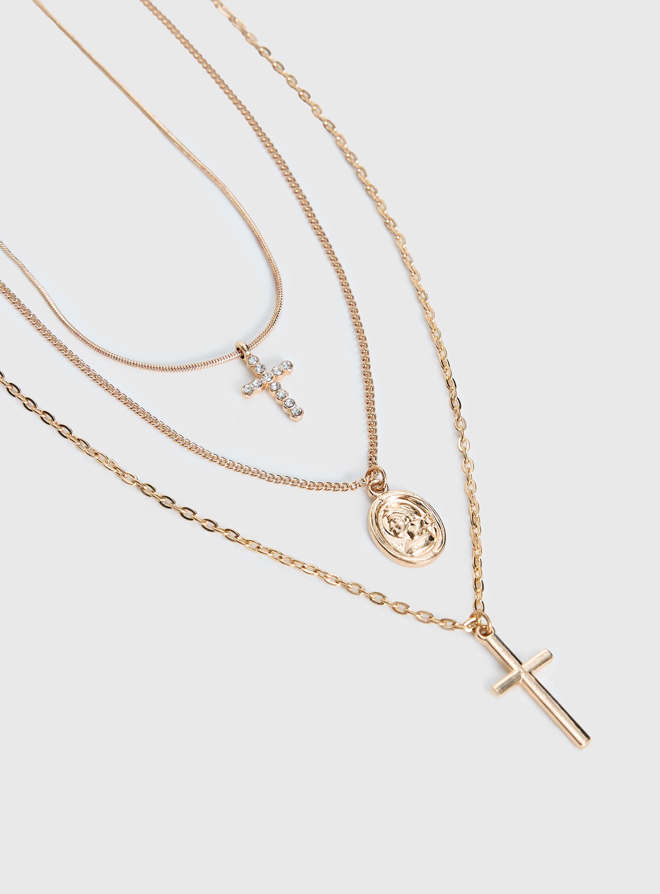 Broken Clocks Layered Necklace Gold、mySite、solidvoid