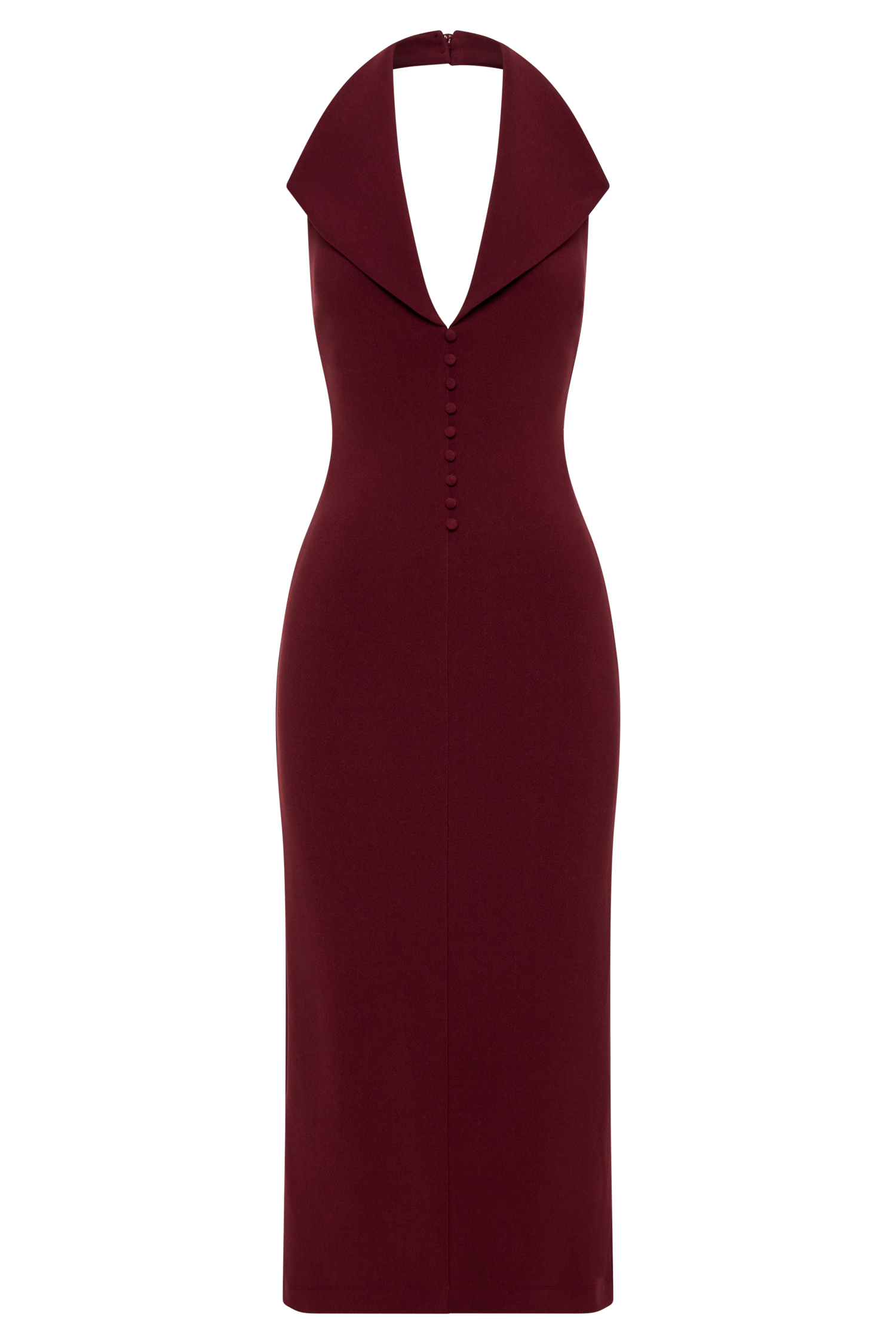 Annita Crepe Halter Midi Dress - Merlot、mySite、solidvoid