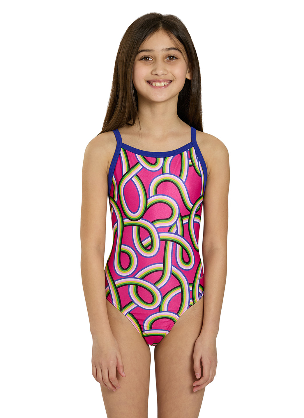 Sporti HydroLast Ultra Glow Thin Strap One Piece Swimsuit Youth (22-28)、mySite、noshort