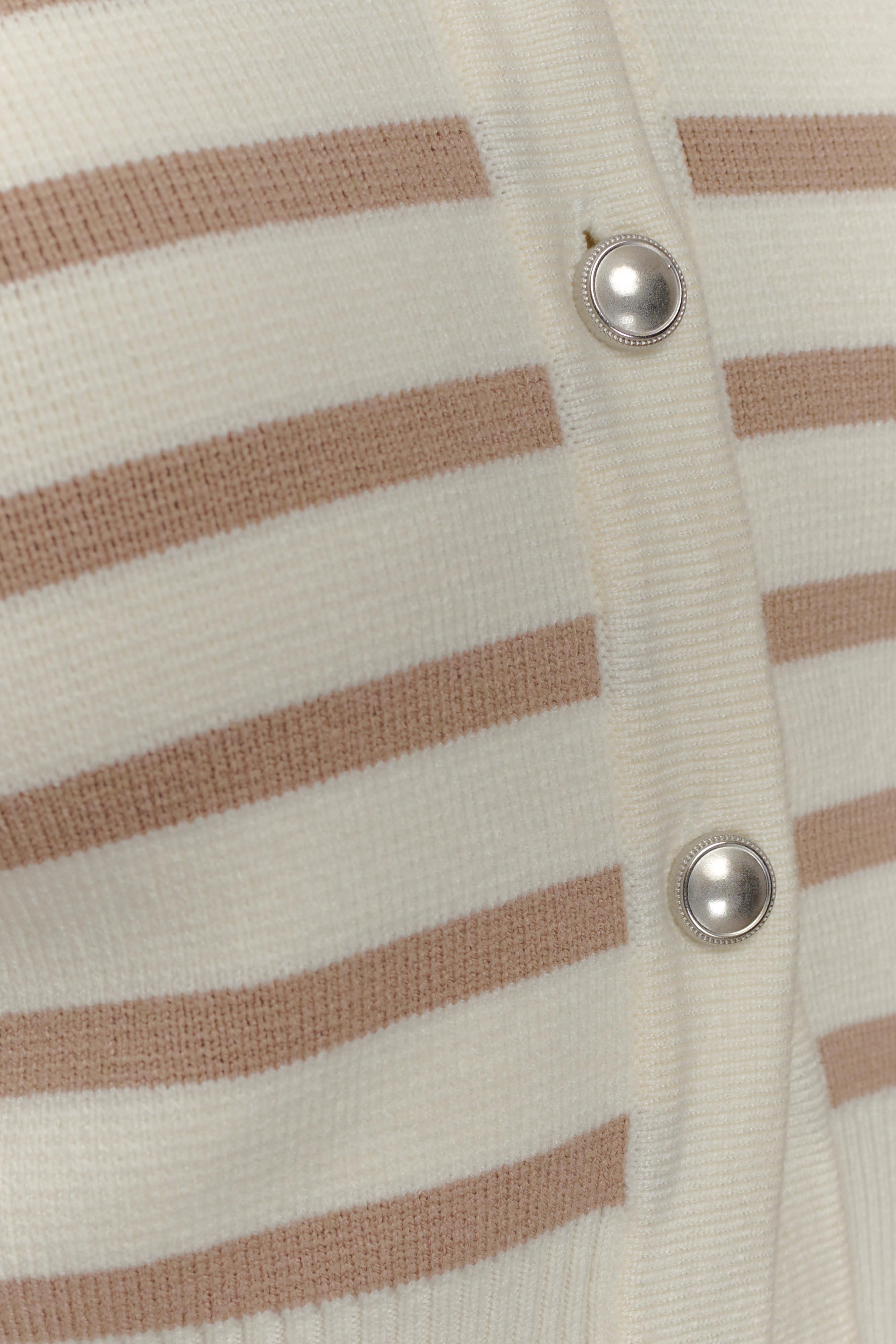 Tanner Striped Knit Cardigan - Nude/White、mySite、solidvoid