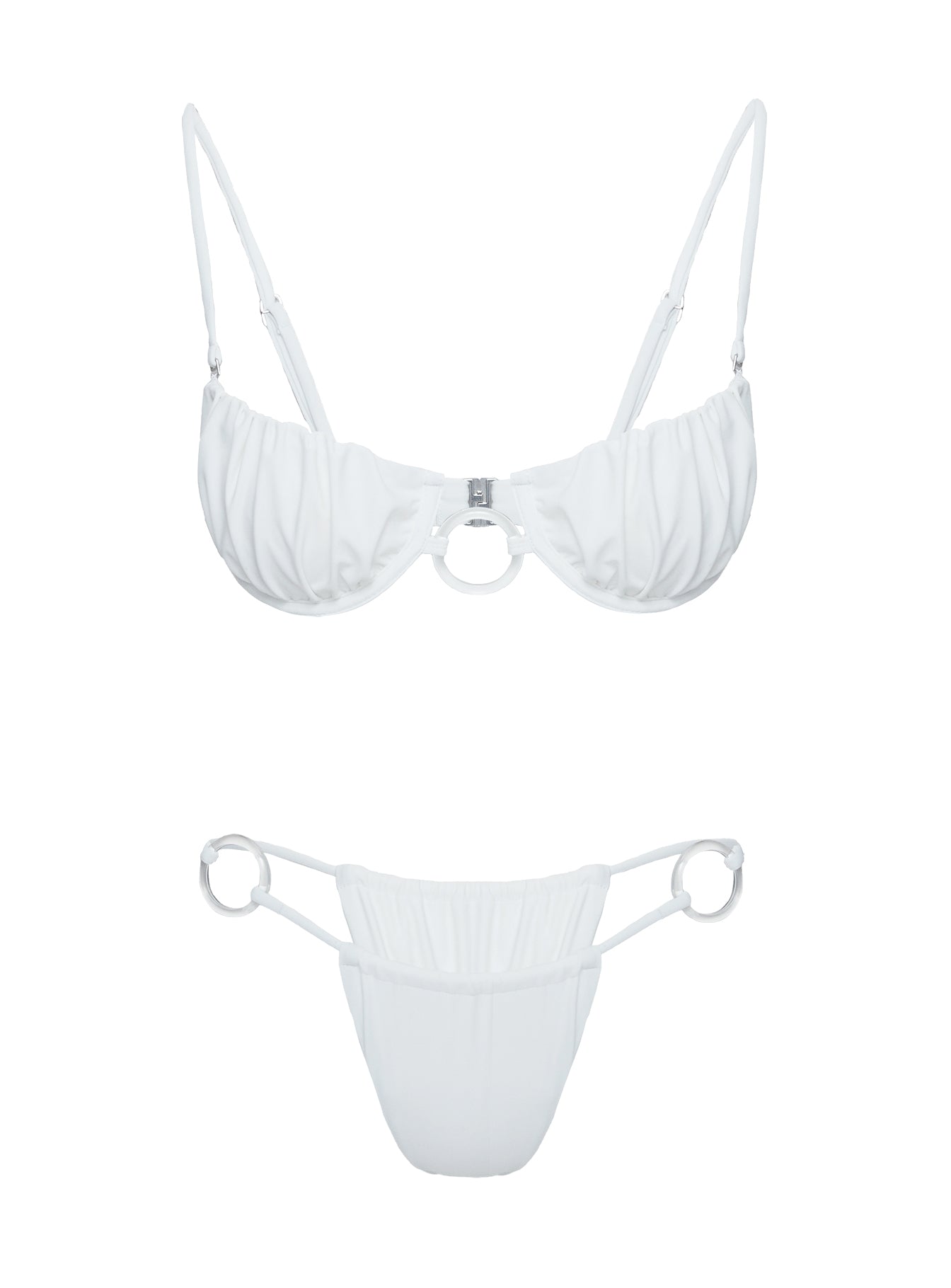 Miki Underwire Ring Bikini Top White、mySite、solidvoid