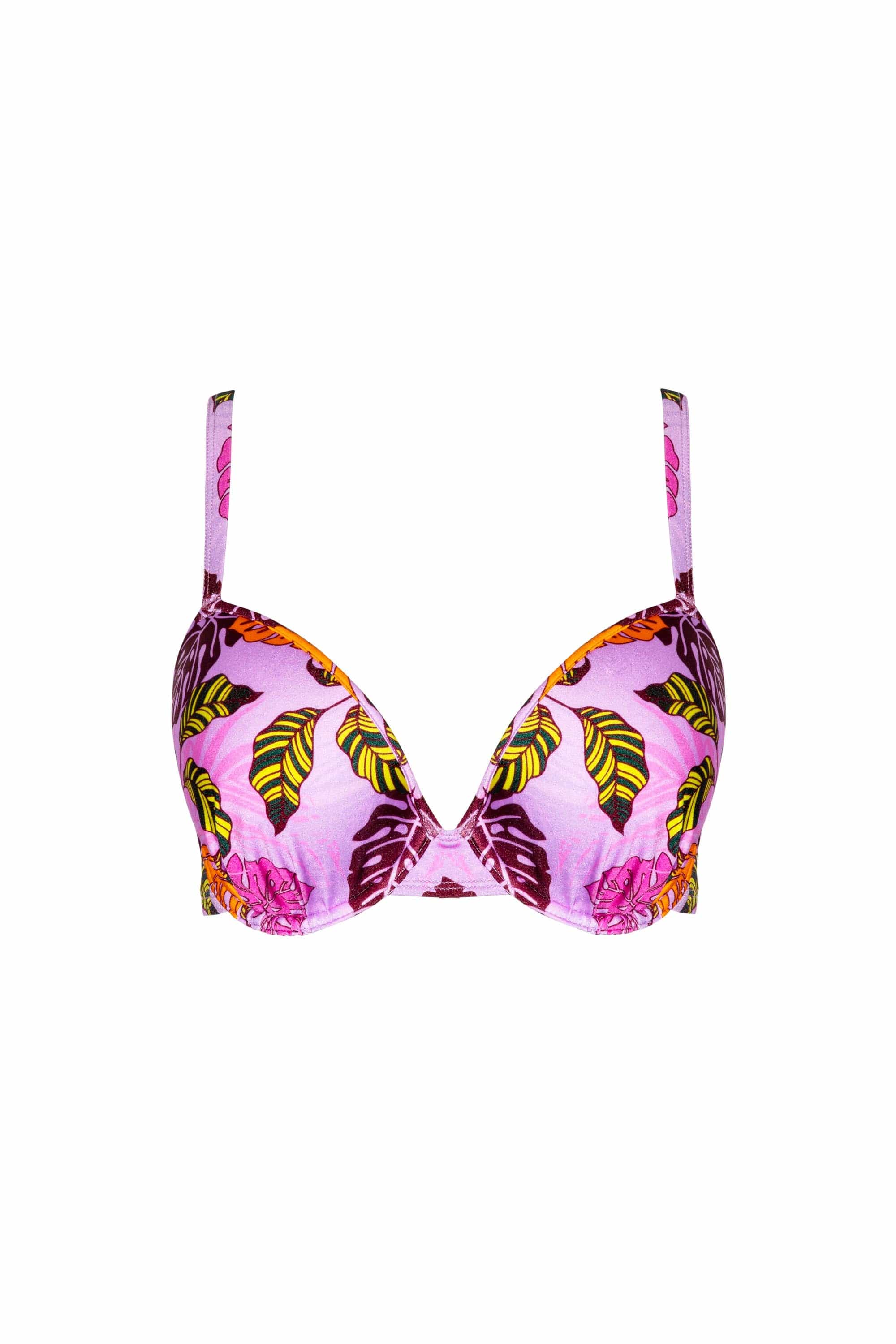 Riley Fuller Bust Mix & Match Pink Palm Print Plunge Bikini Top、mySite、bengalsvssteelers