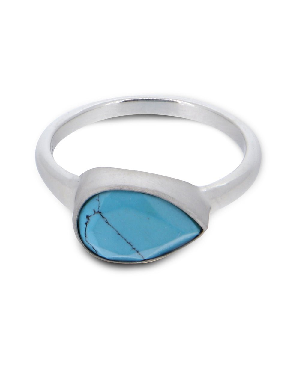 Turquoise Teardrop Shaped Gemstone Sterling Ring、mySite、topwebapps