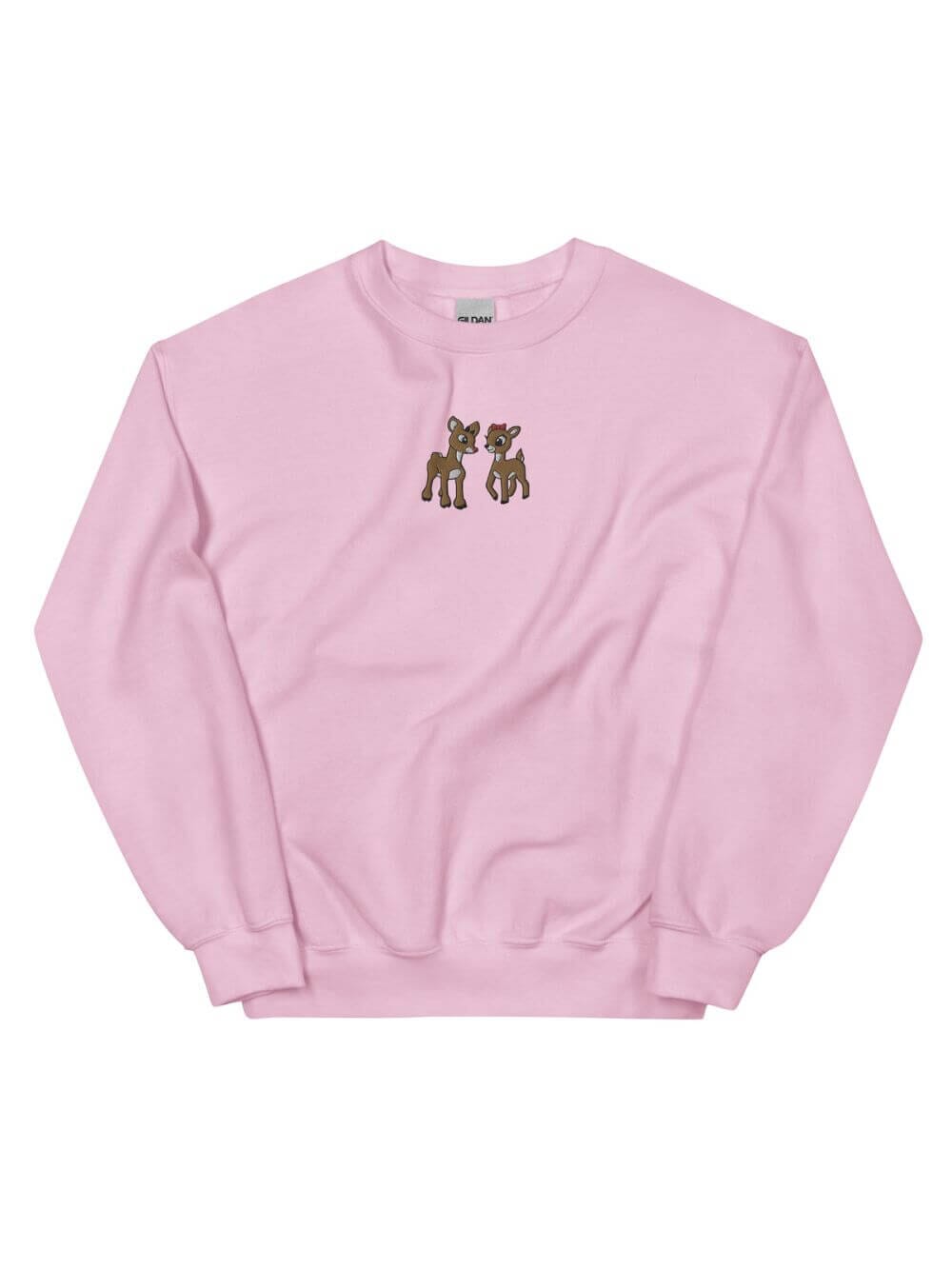 Reindeer Friends Christmas Heavy Blend Women's Crewneck Embroidered Sweatshirt、mySite、camillekostekn