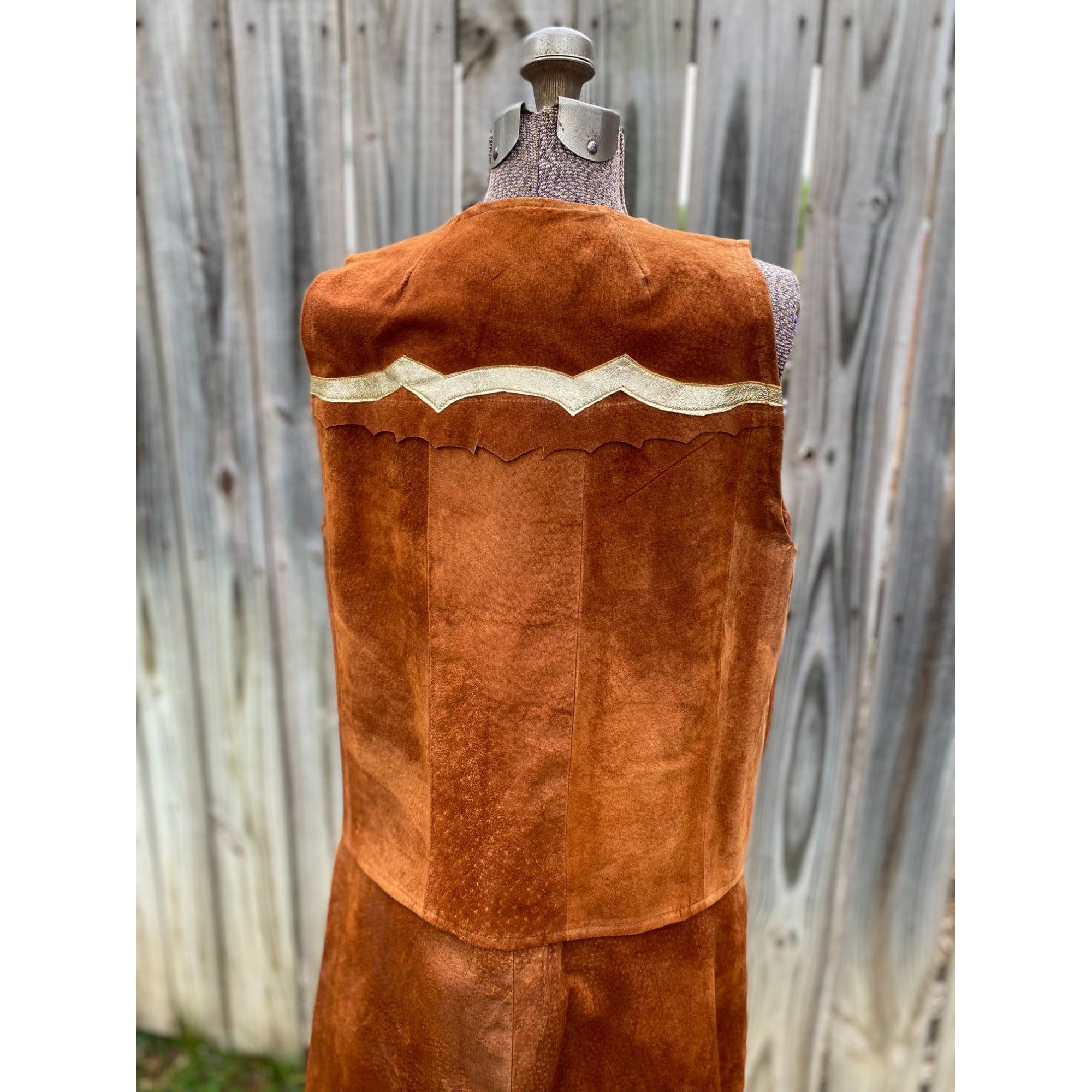 70's Rich Ranch Pig Suede Leather Vest & Skirt Set、mySite、garagedoors4me